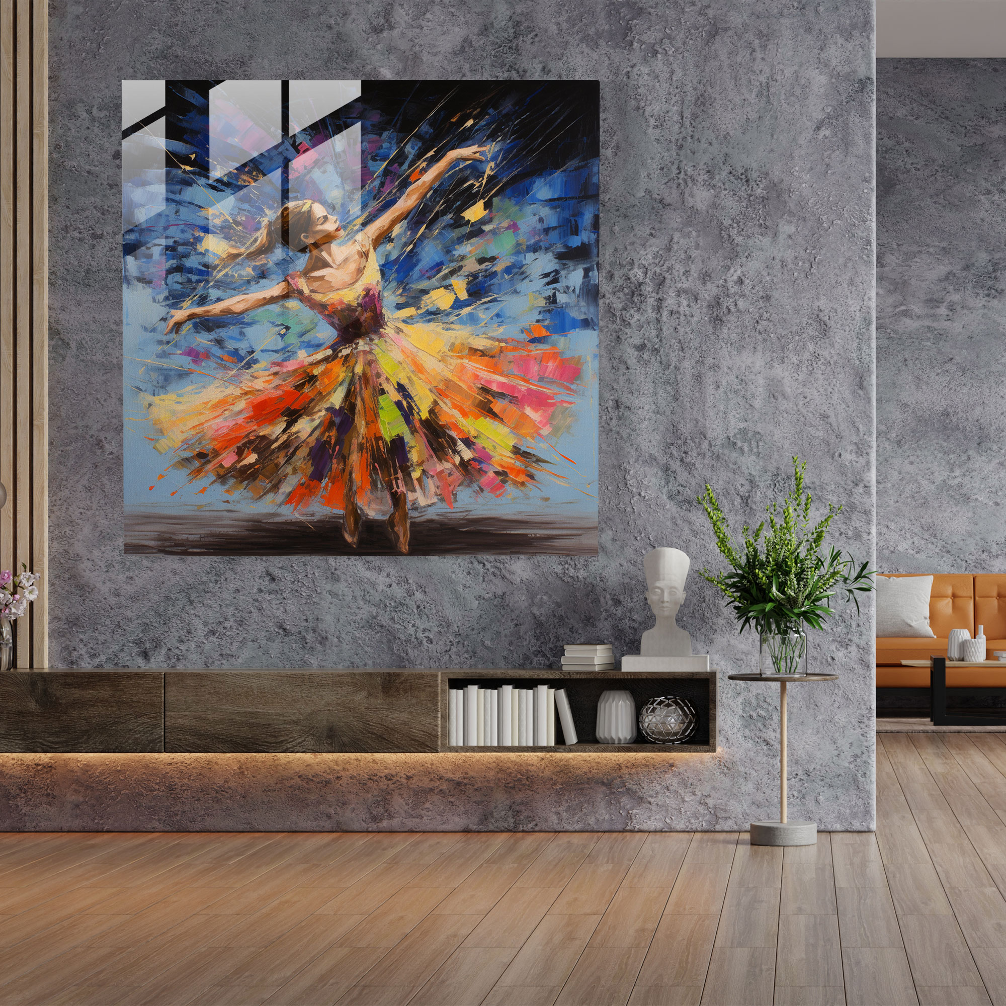 Dynamic Ballerina Glass Print - Ballerina, Ballerina, Wall Decoration, Glass Print
