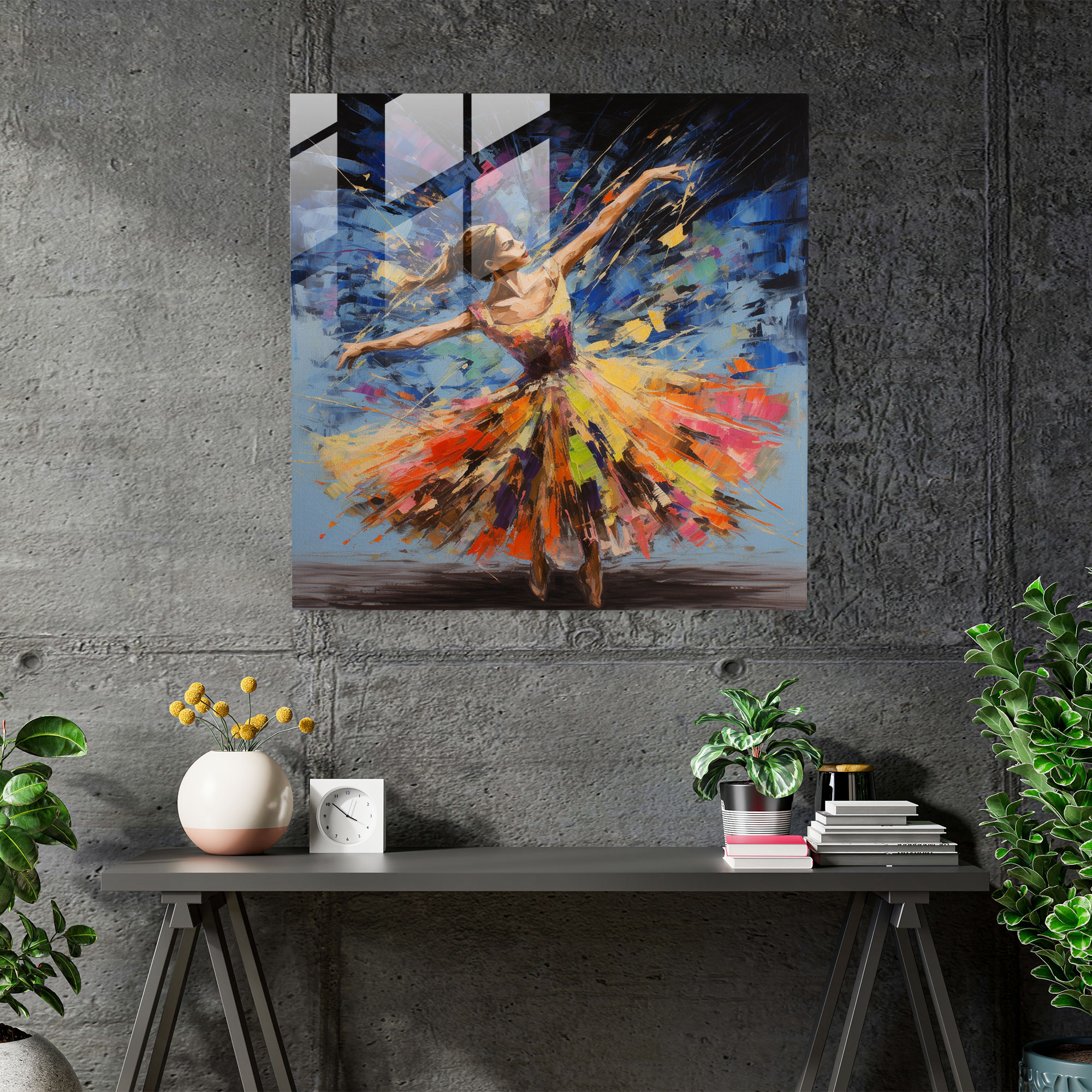 Dynamic Ballerina Glass Print - Ballerina, Ballerina, Wall Decoration, Glass Print