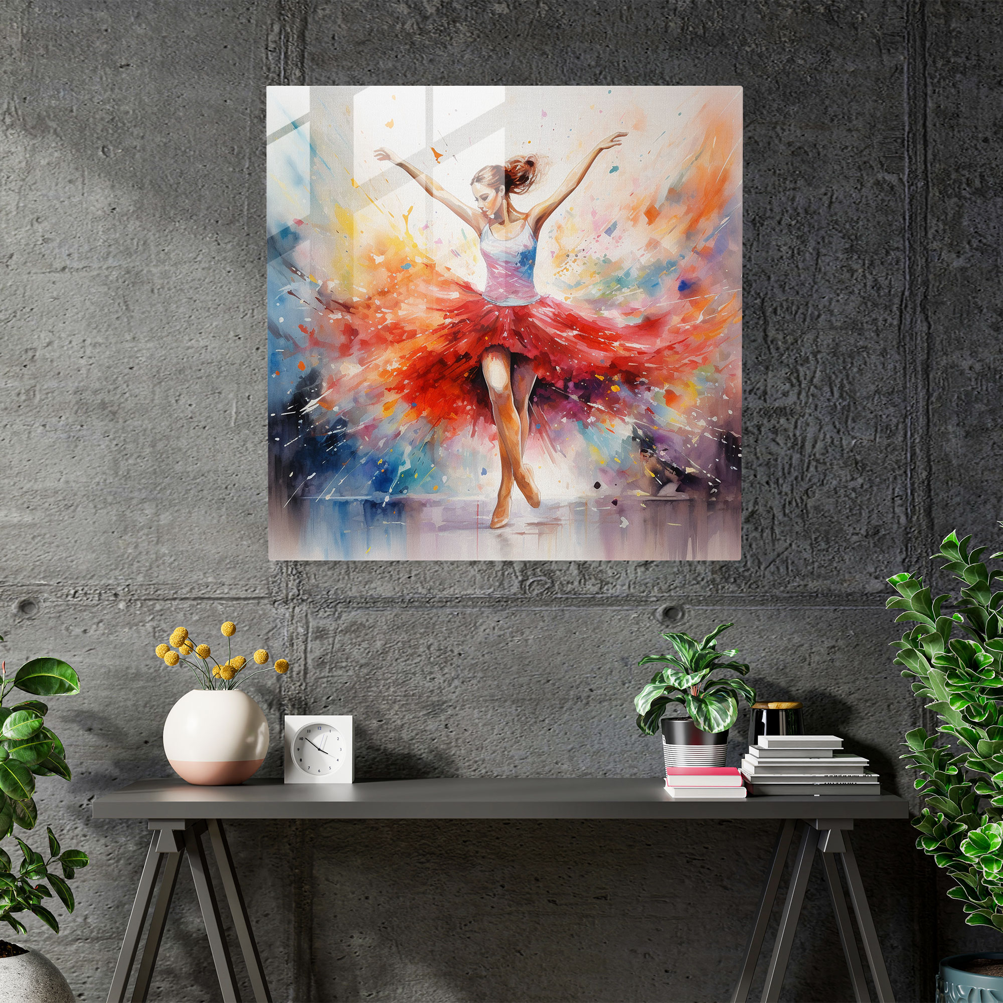 Ballerina Watercolor Glass Print - Ballerina, Ballerina, Glass Print, Modern Art