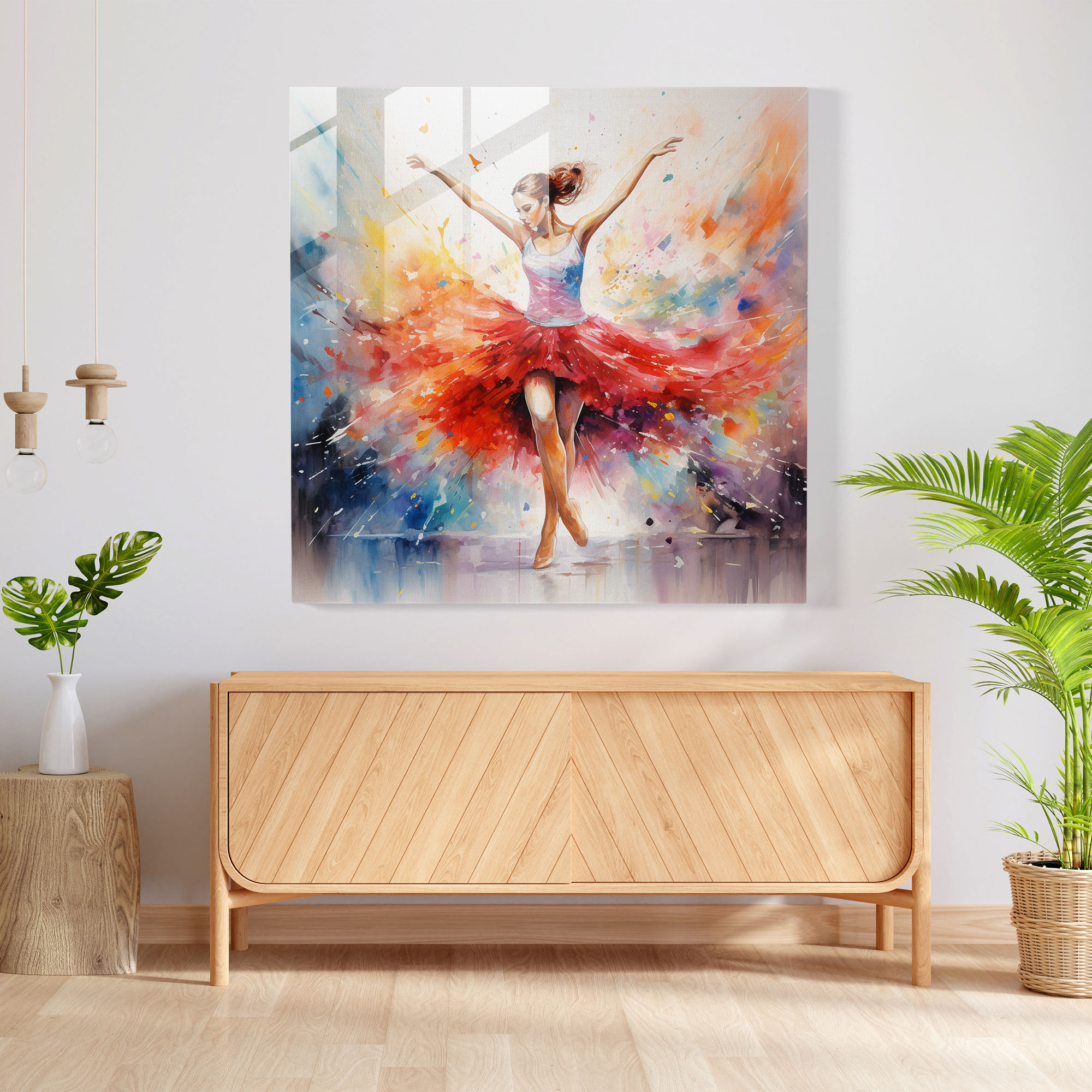 Ballerina Watercolor Glass Print - Ballerina, Ballerina, Glass Print, Modern Art
