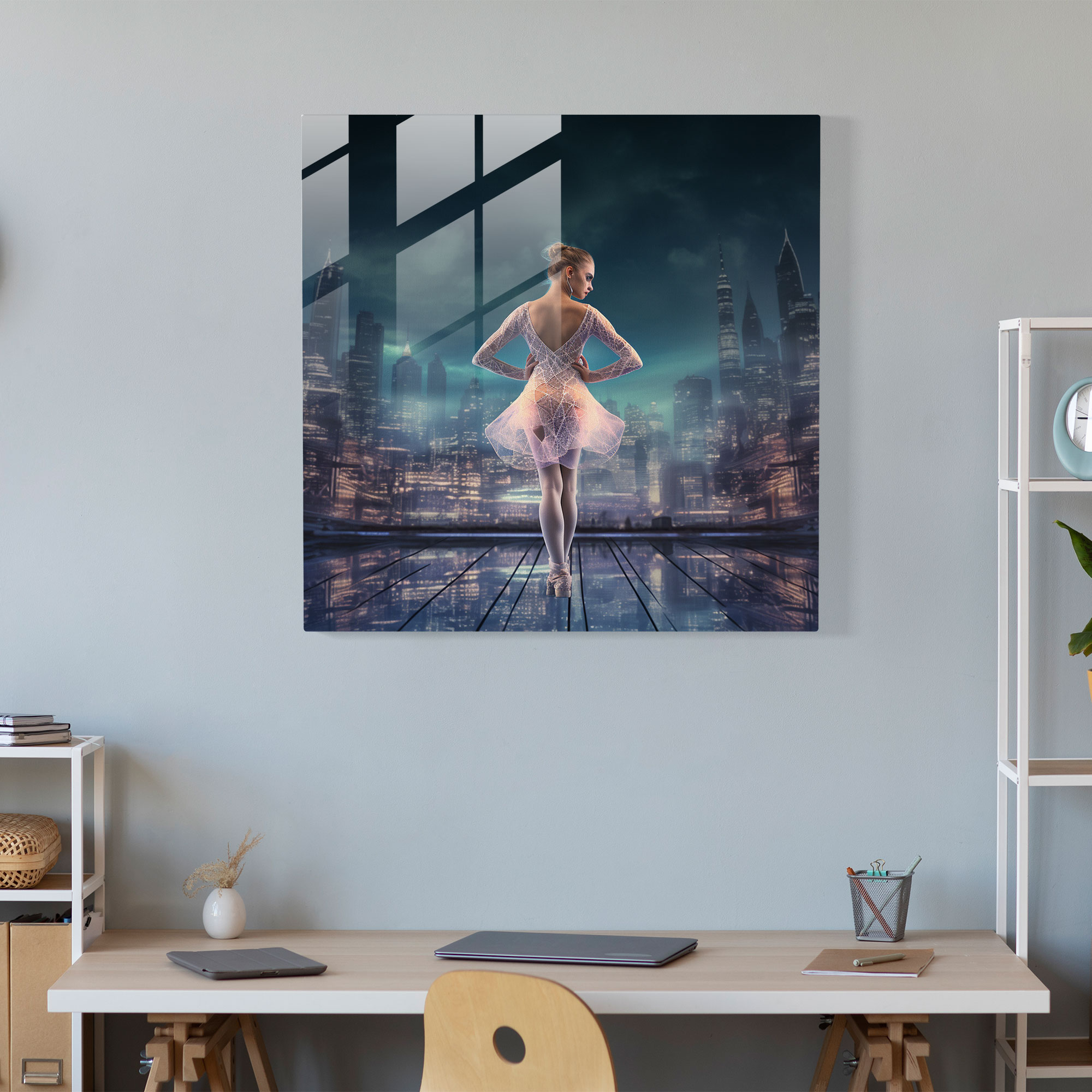 Futuristic Ballerina Glass Print - Ballerina, Glass Wall Art, Ballerina, Contemporary Decor