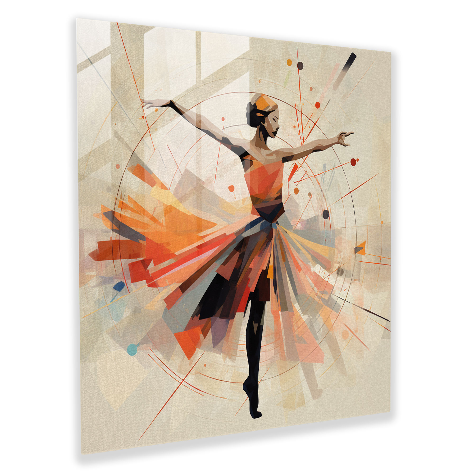Abstract Ballerina Glass Print - Ballerina, Ballerina, Glass Wall Art, Contemporary Illustration
