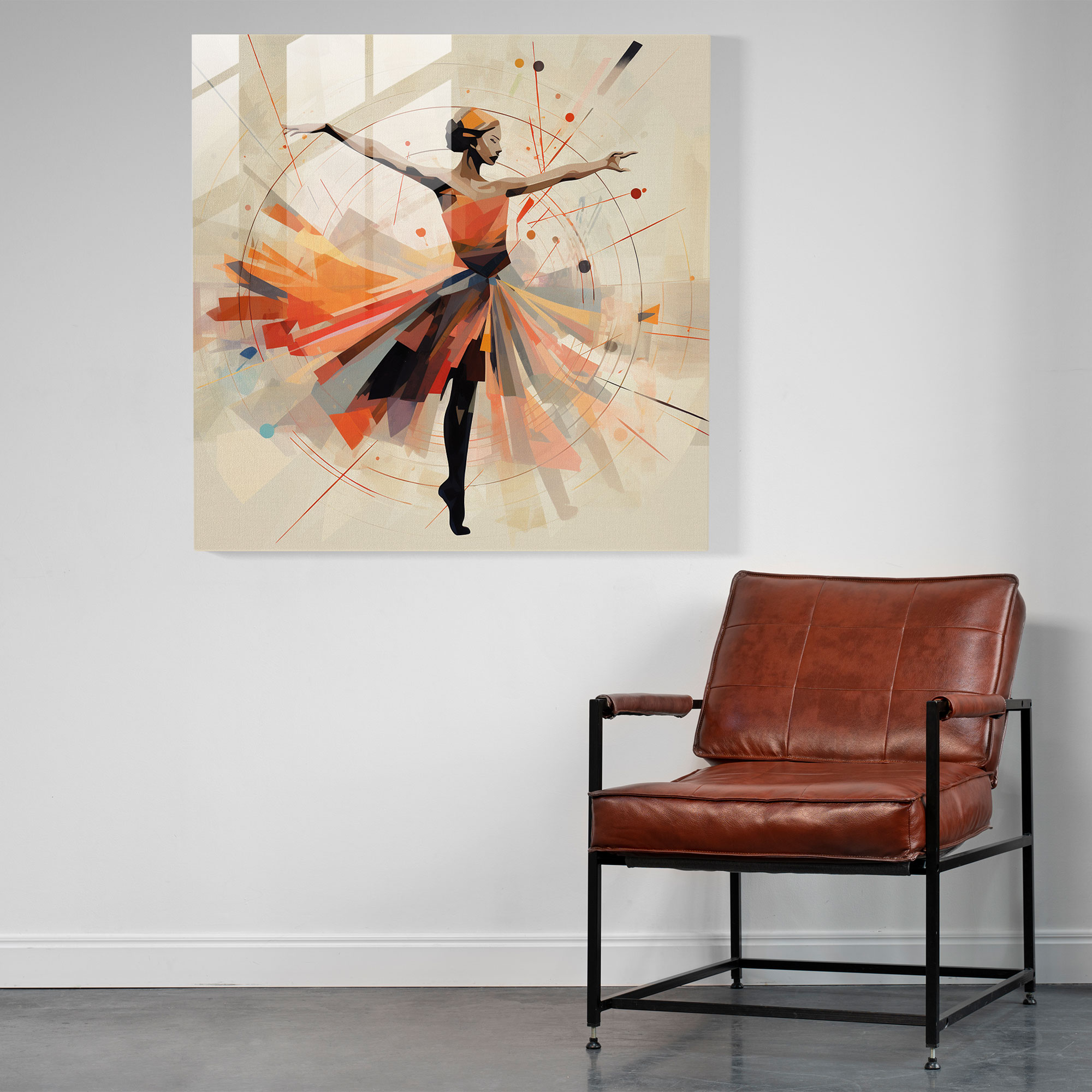 Abstract Ballerina Glass Print - Ballerina, Ballerina, Glass Wall Art, Contemporary Illustration