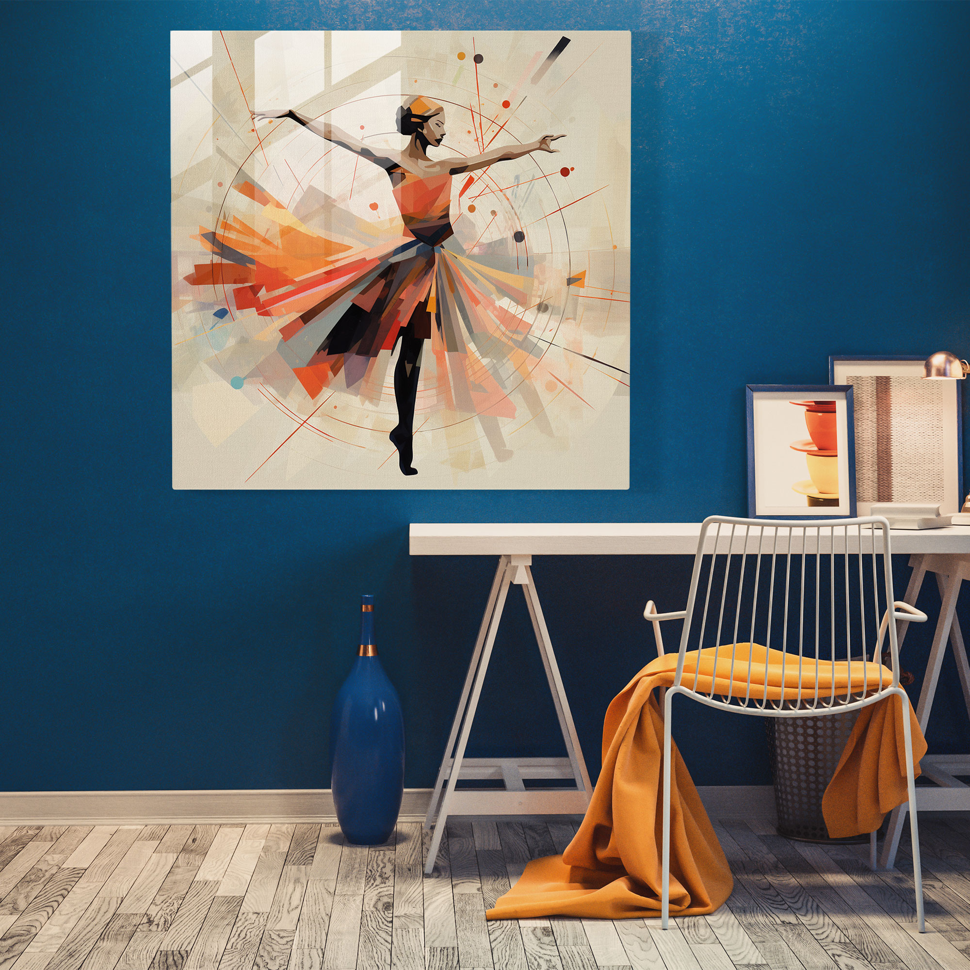 Abstract Ballerina Glass Print - Ballerina, Ballerina, Glass Wall Art, Contemporary Illustration