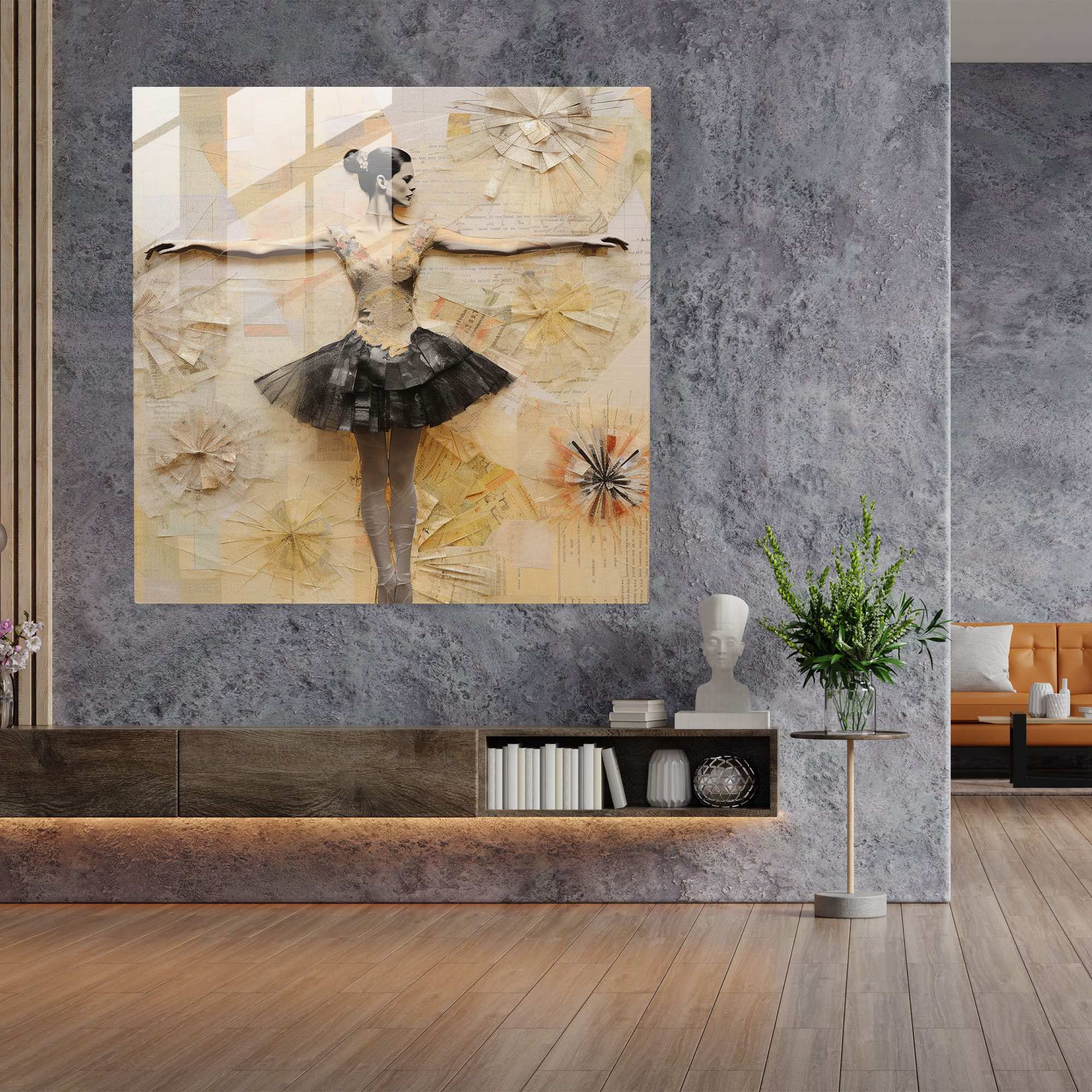 Textured Ballerina Glass Print - Ballerina, Ballerina, Glass Print, Glass Wall Art