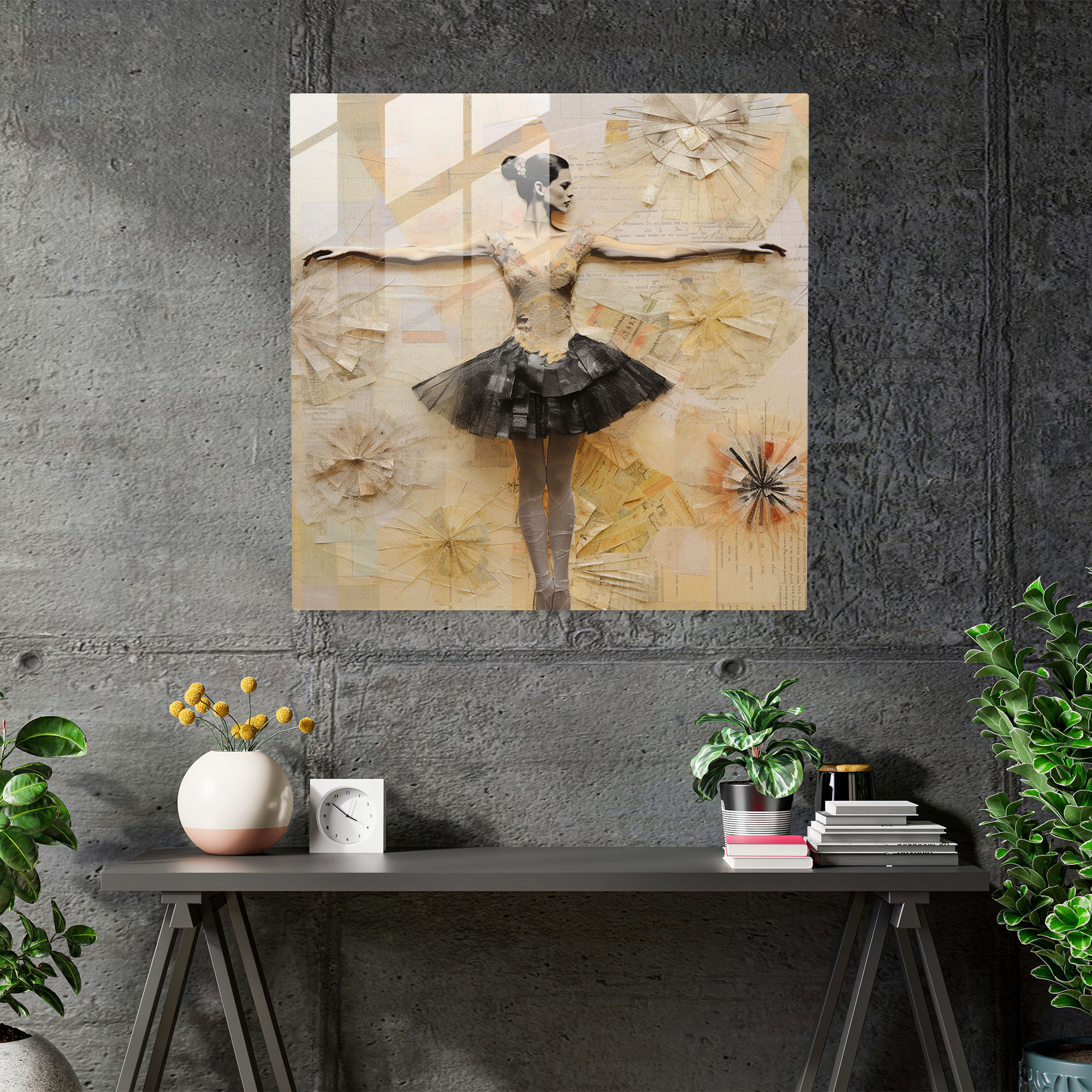 Textured Ballerina Glass Print - Ballerina, Ballerina, Glass Print, Glass Wall Art