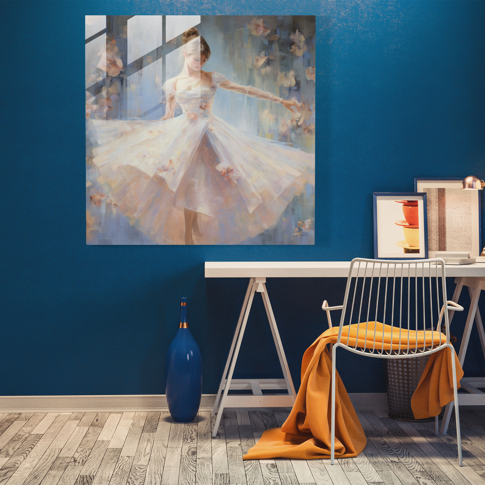 Dreamy Ballerina Glass Print - Ballerina, Modern Art, Home Decoration, Glass Art