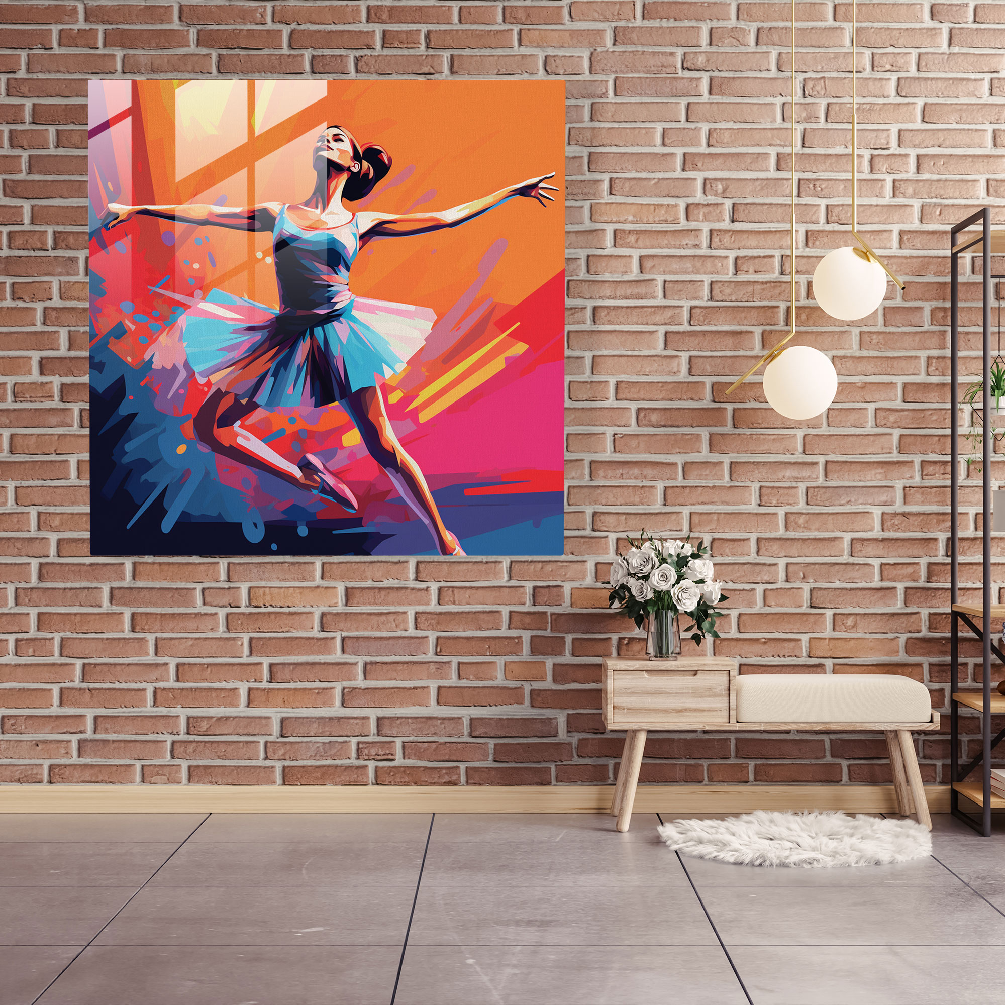 Pop Ballerina Glass Print - Ballerina, Modern Art, Pop Art, Retro Nostalgia