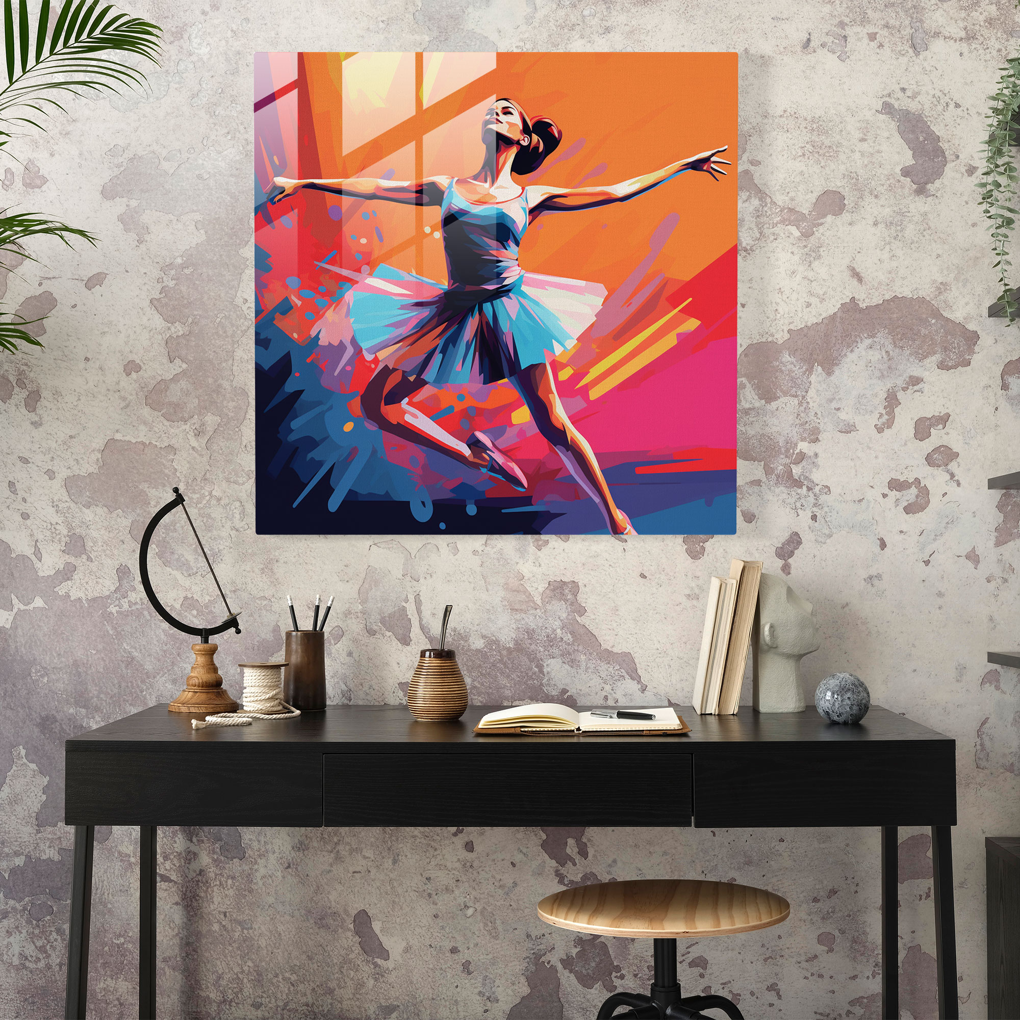 Pop Ballerina Glass Print - Ballerina, Modern Art, Pop Art, Retro Nostalgia