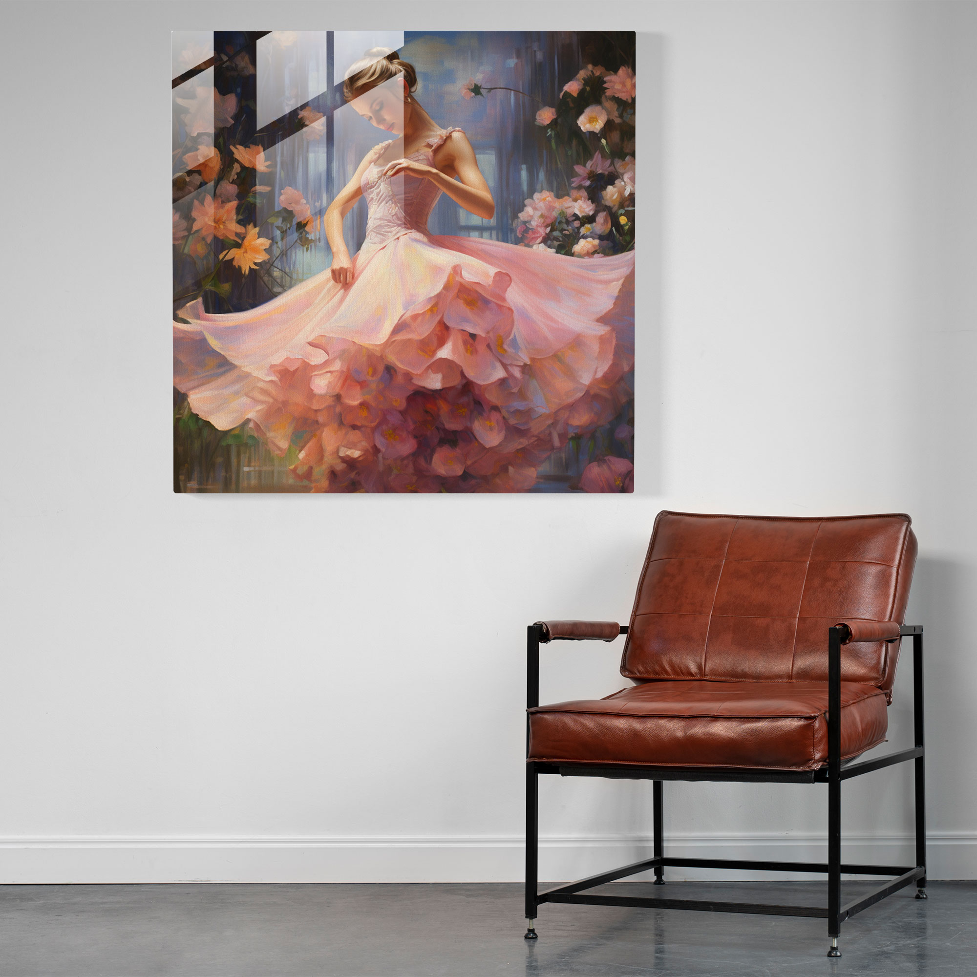 Ballerina Oil Painting Glass Print - Ballerina, Oil Painting, Home Decoration, Modern Art