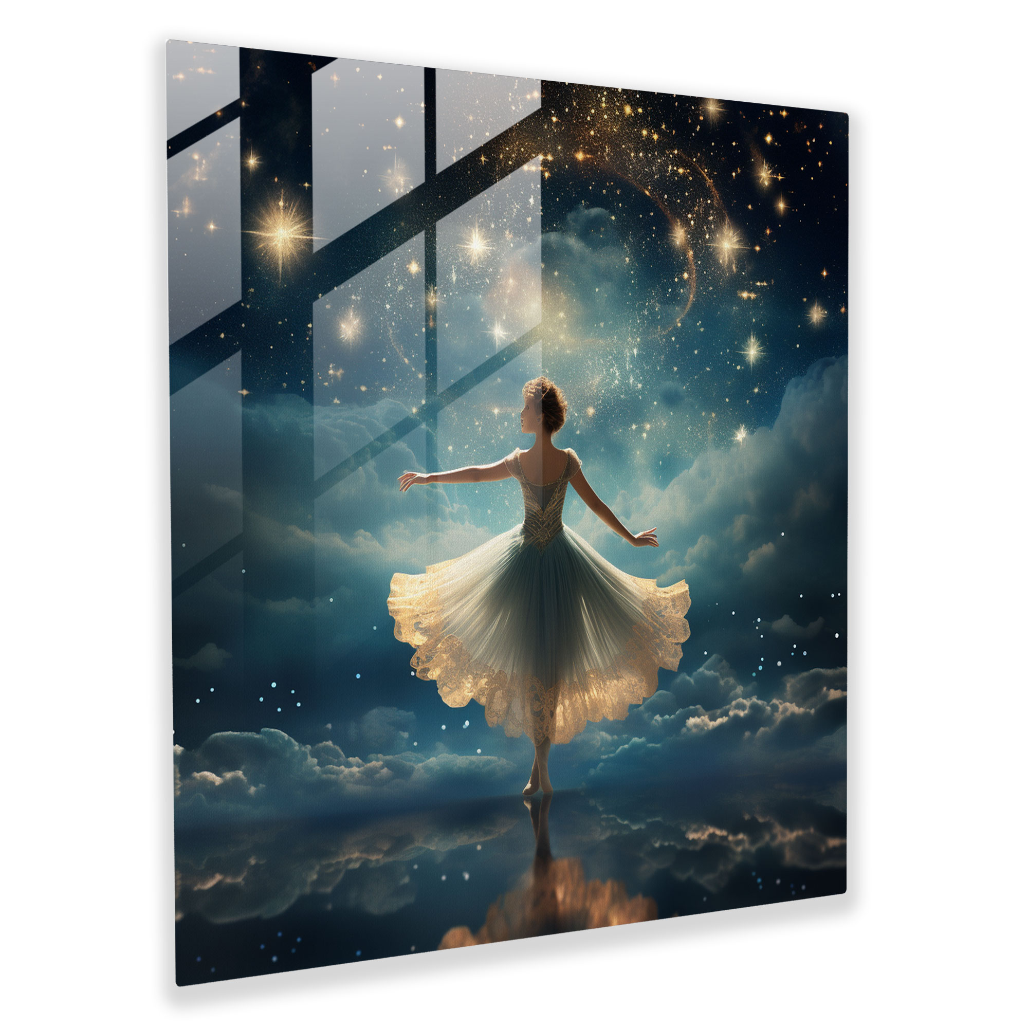 Ballerina Whimsical Glass Print - Ballerina, Glass Wall Art, Modern Art, Glass Print