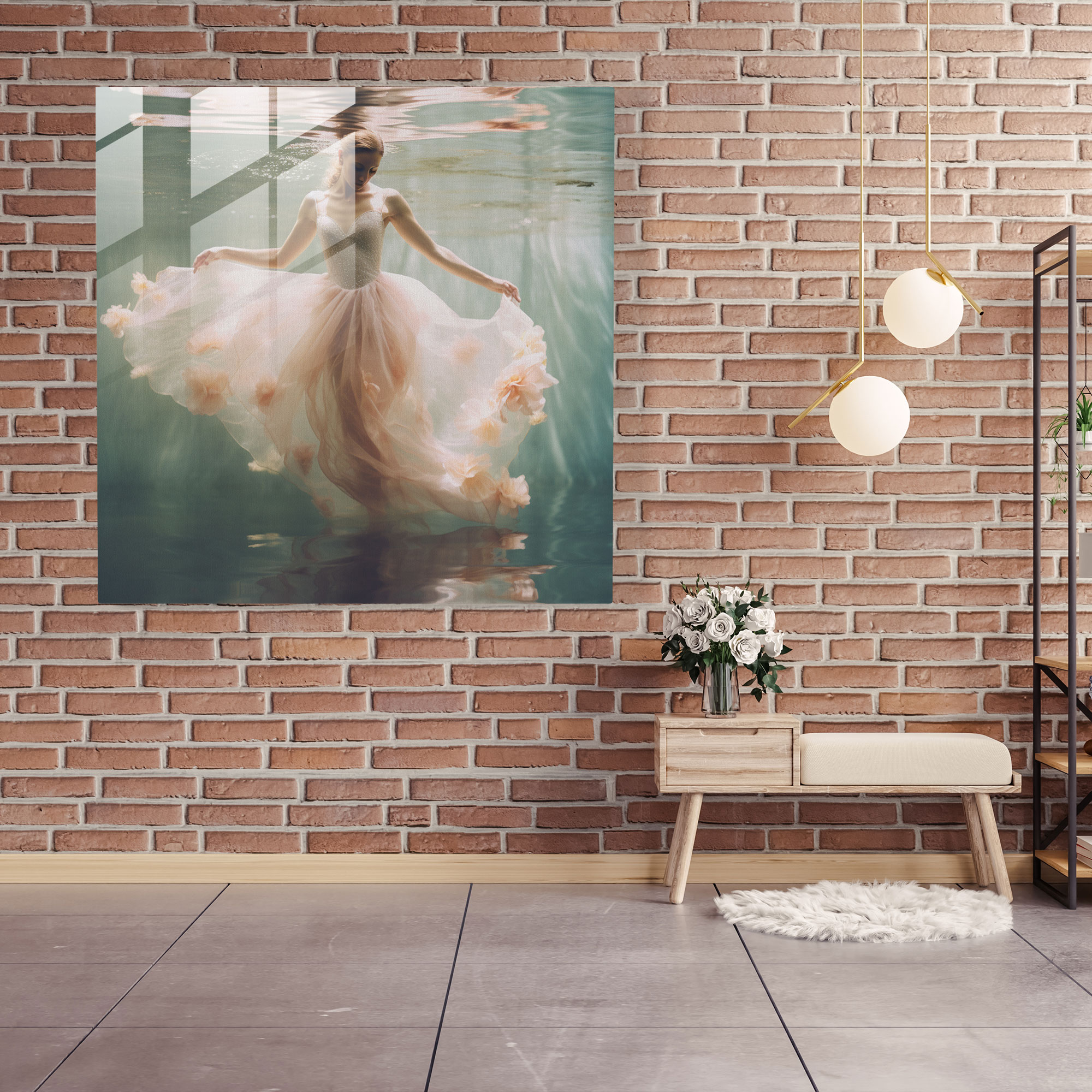 Ballerina Dreamy Glass Print - Ballerina, Grace, Glass Print, Pastel-Colored Photograph