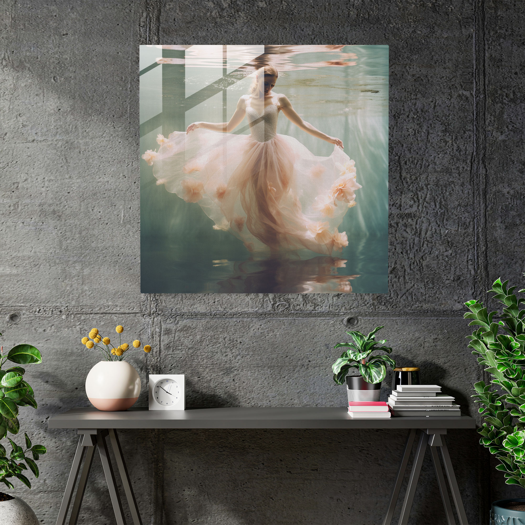 Ballerina Dreamy Glass Print - Ballerina, Grace, Glass Print, Pastel-Colored Photograph