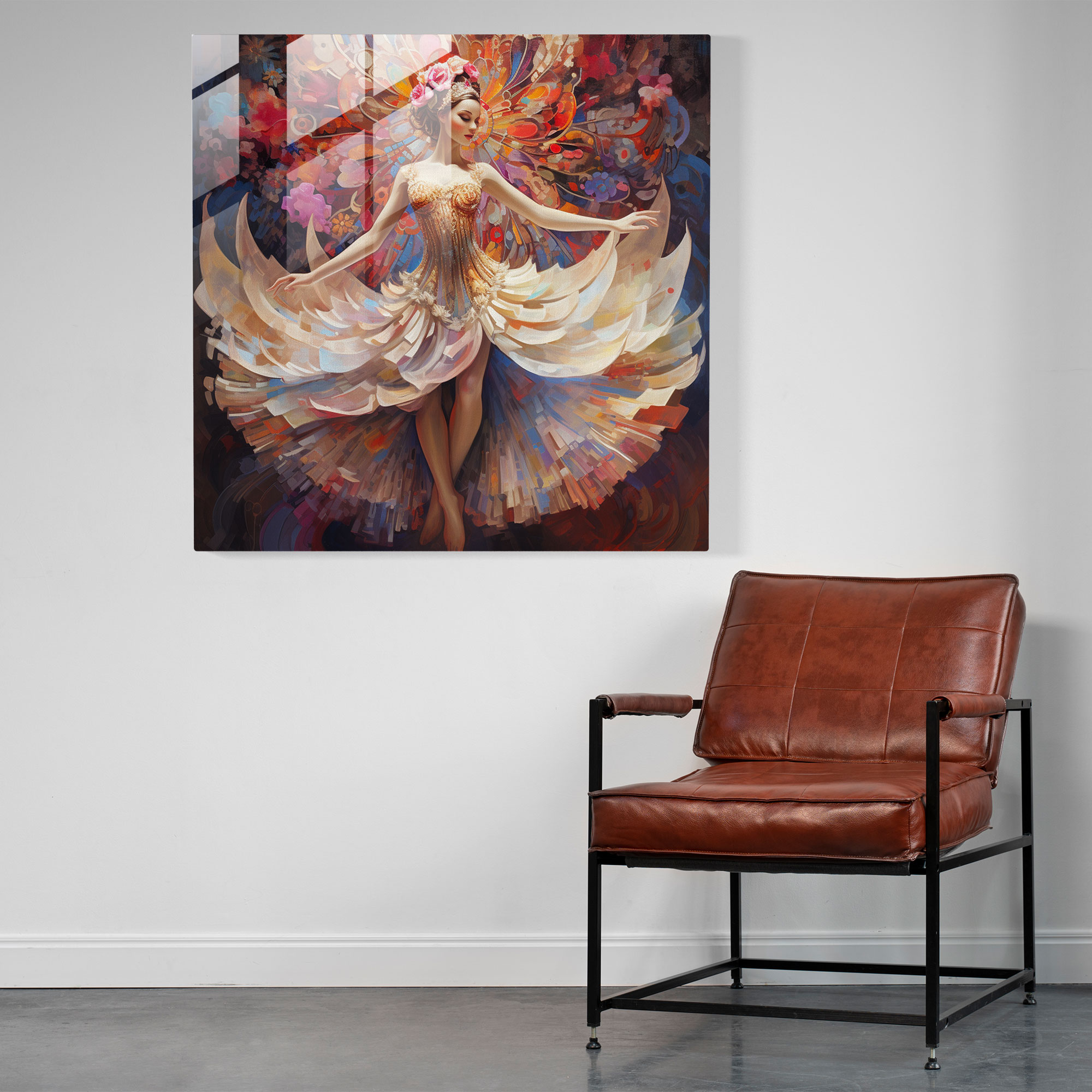Ballerina Glass Print - Vibrant And Graceful Wall Decoration - Ballerina, Elegant, Wall Decoration, Modern Art