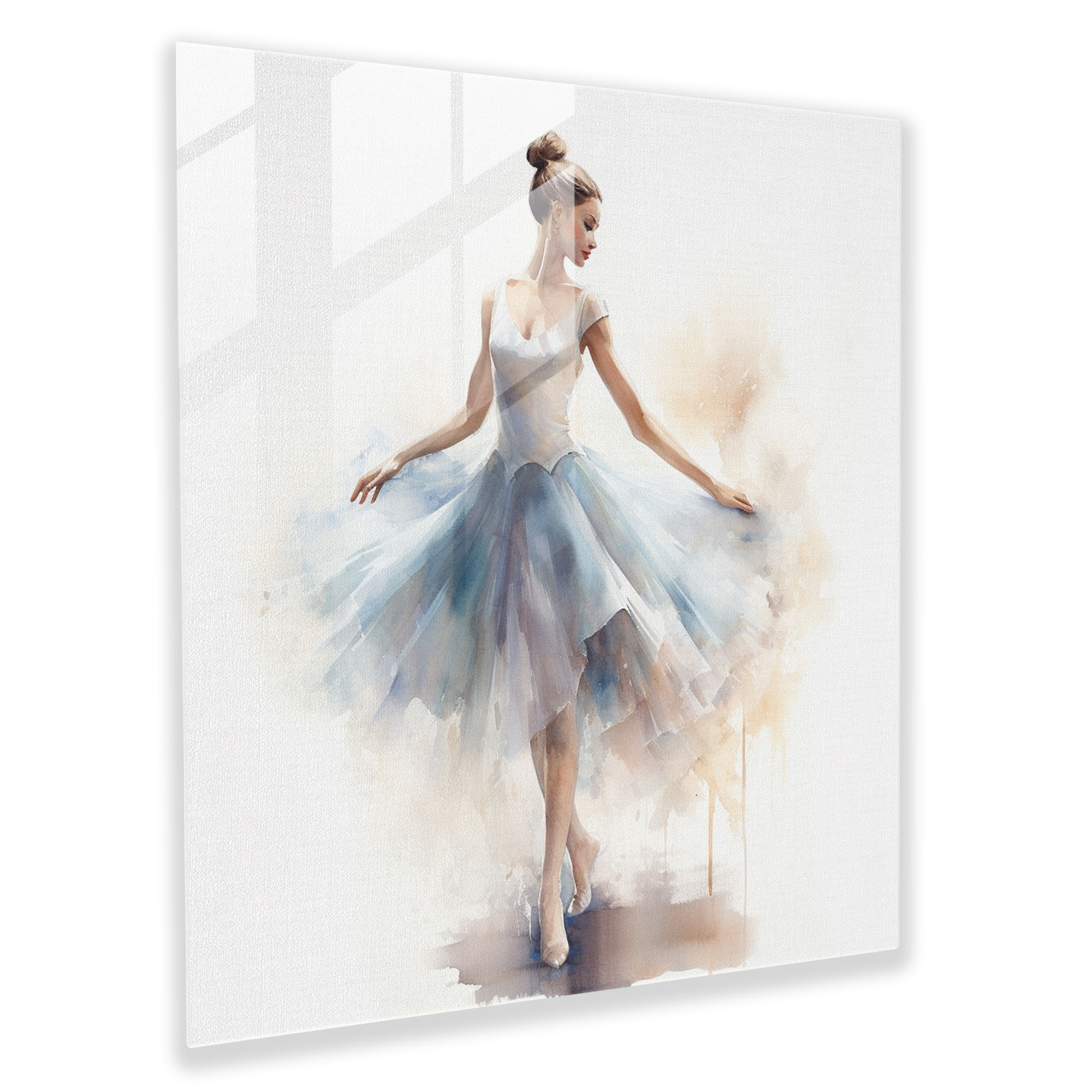 Ballerina Glass Print - Dreamy And Whimsical Wall Art - Ballerina, Modern Art, Whimsical, Home Decoration