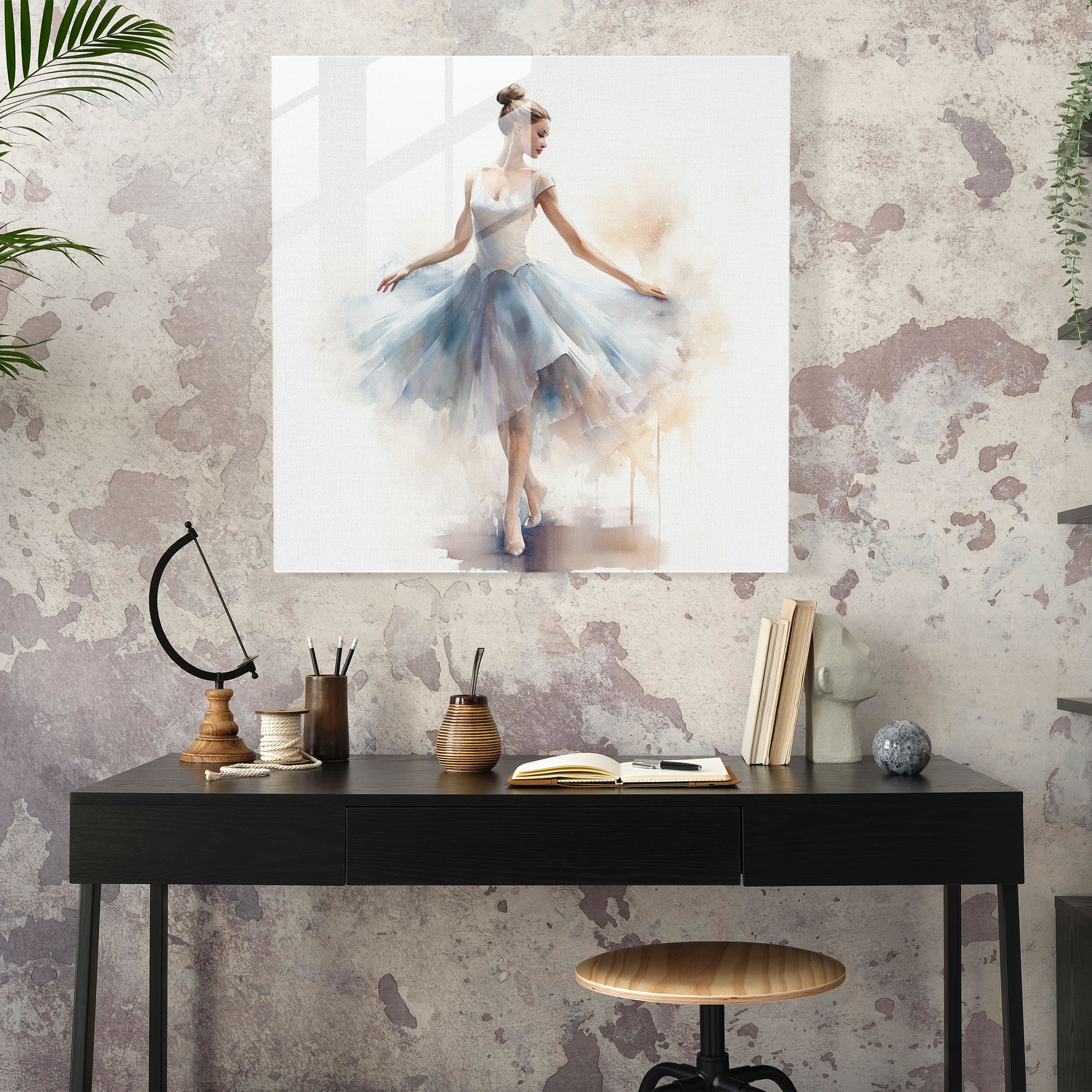 Ballerina Glass Print - Dreamy And Whimsical Wall Art - Ballerina, Modern Art, Whimsical, Home Decoration