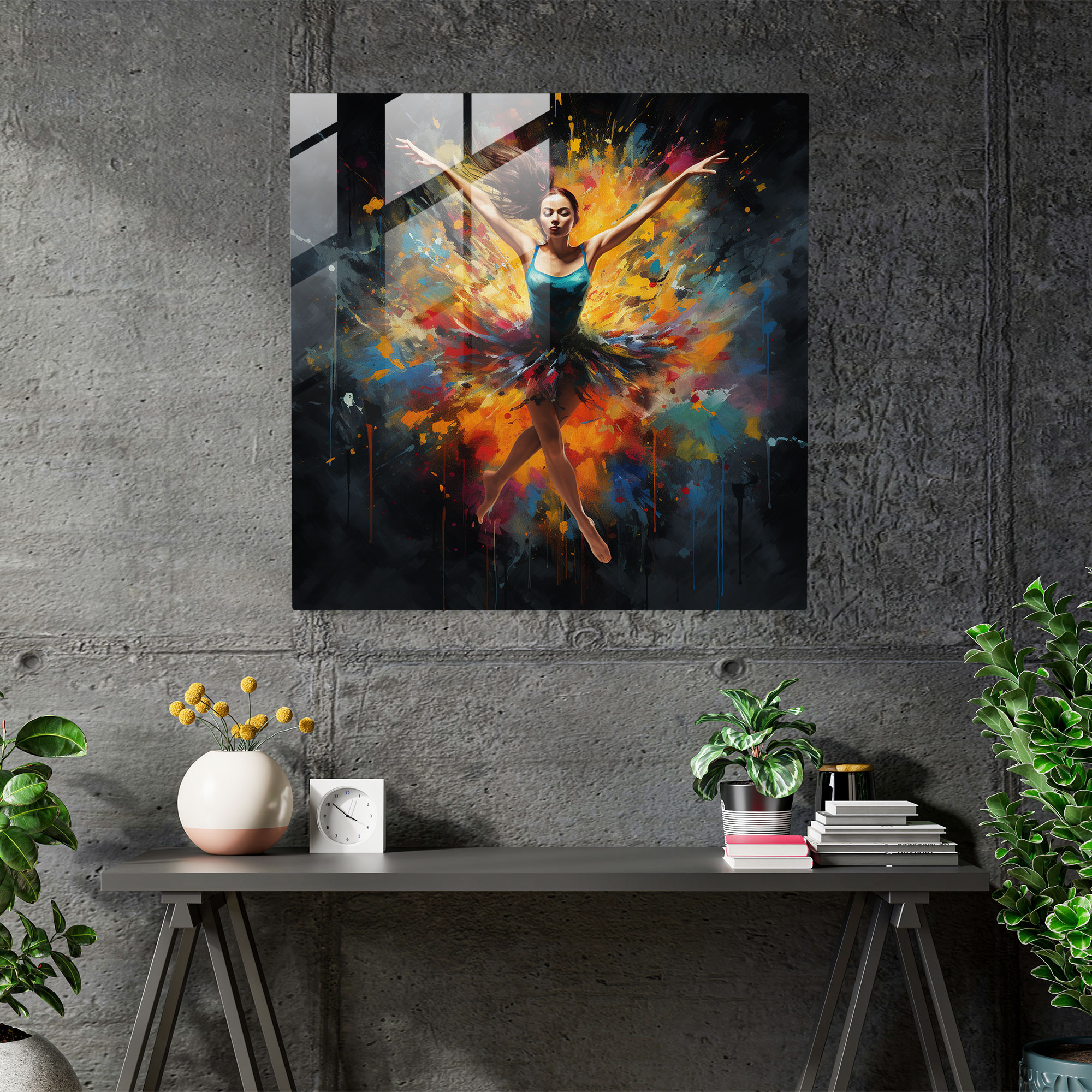 Ballerina Glass Print - Dynamic And Striking Home Decoration - Ballerina, Striking, Glass Art, Glass Wall Art