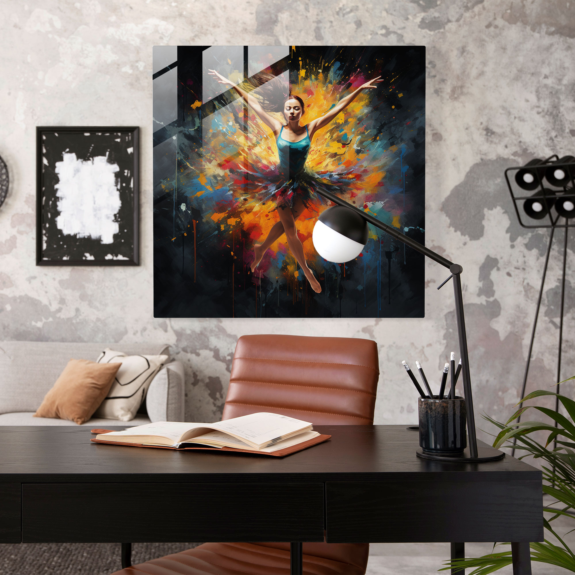 Ballerina Glass Print - Dynamic And Striking Home Decoration - Ballerina, Striking, Glass Art, Glass Wall Art
