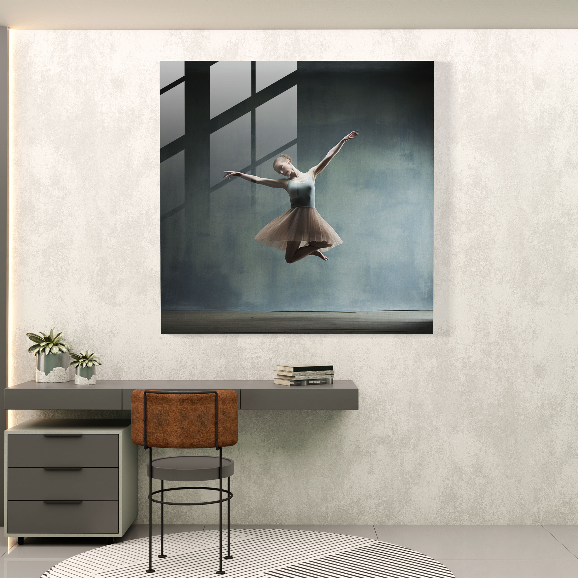 Contemporary Ballerina Glass Print - Ballerina, Contemporary, Home Decoration, Minimalistic