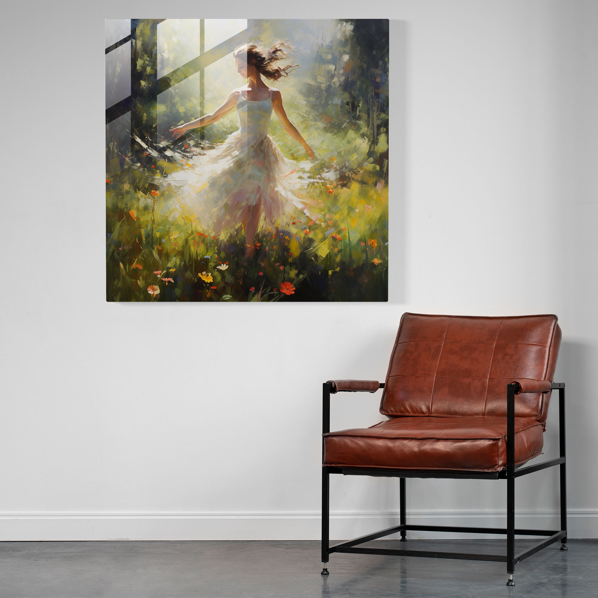 Sunlit Meadow Ballerina Glass Print - Ballerina, Impressionist, Home Decoration, Joyful