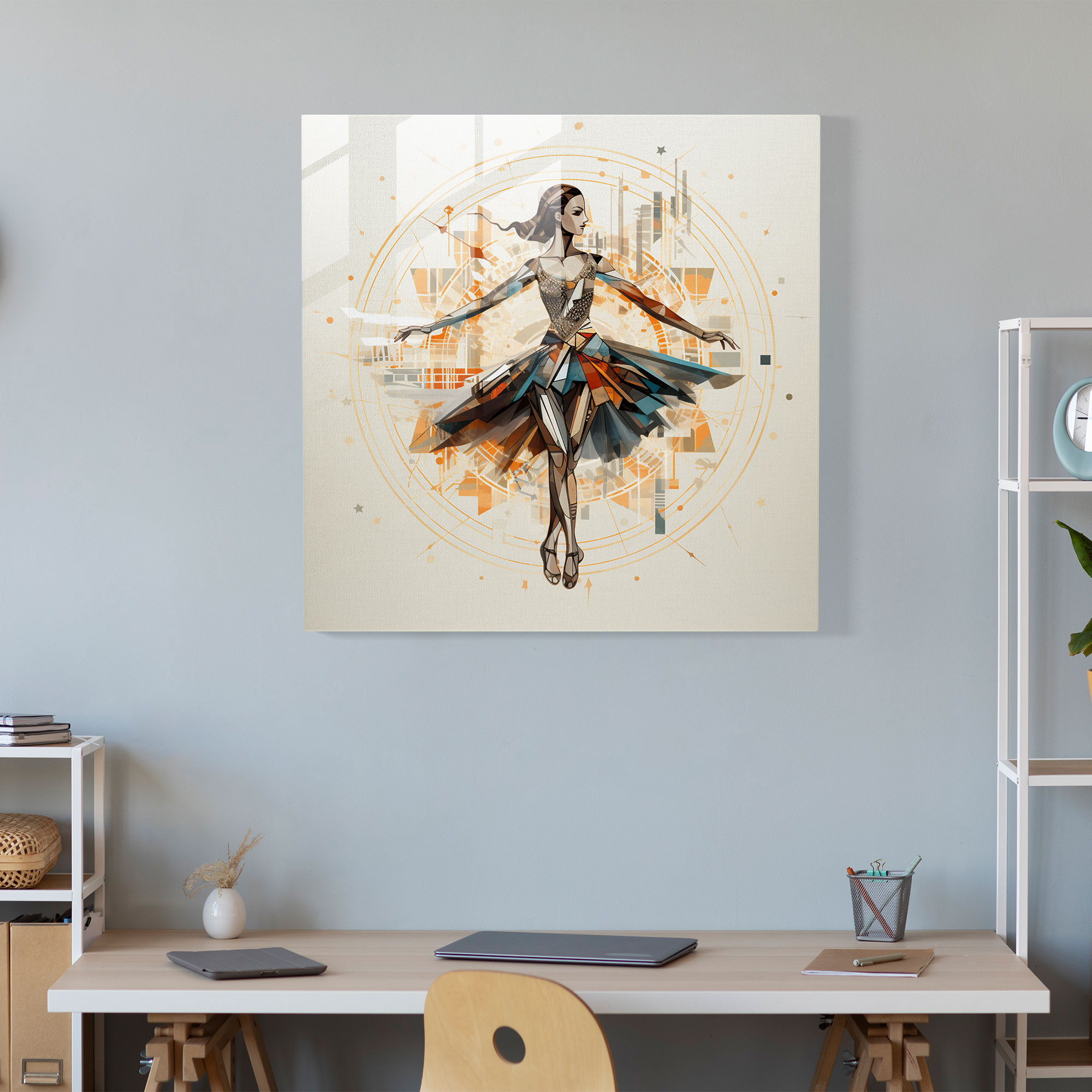 Geometric Ballerina Glass Print - Ballerina, Sophisticated, Illustration, Bold Colors