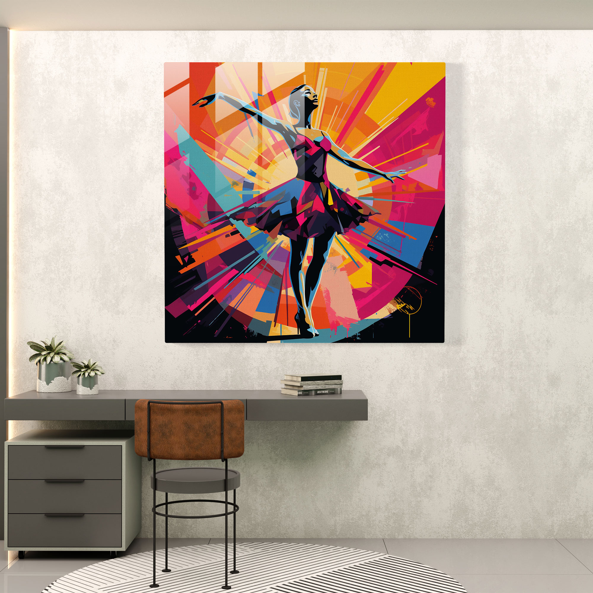 Pop Art Ballerina Glass Print - Ballerina, Wall Decoration, Illustration, Modern Art