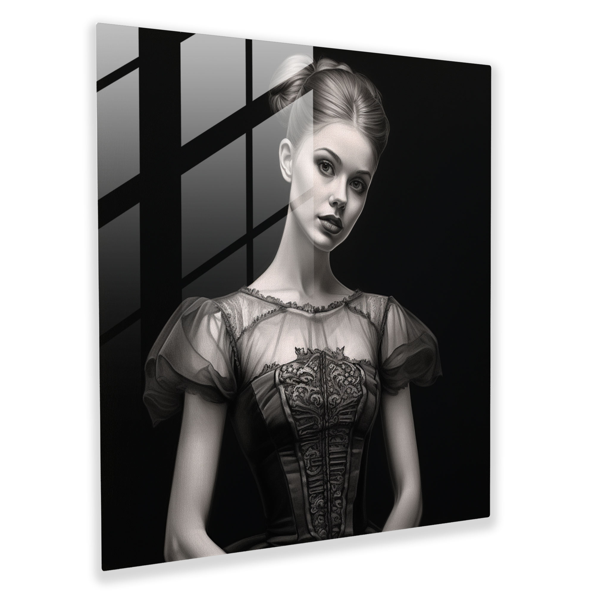 Timeless Pose Ballerina Glass Print - Ballerina, Timeless Pose, Glass Wall Art, Sophisticated