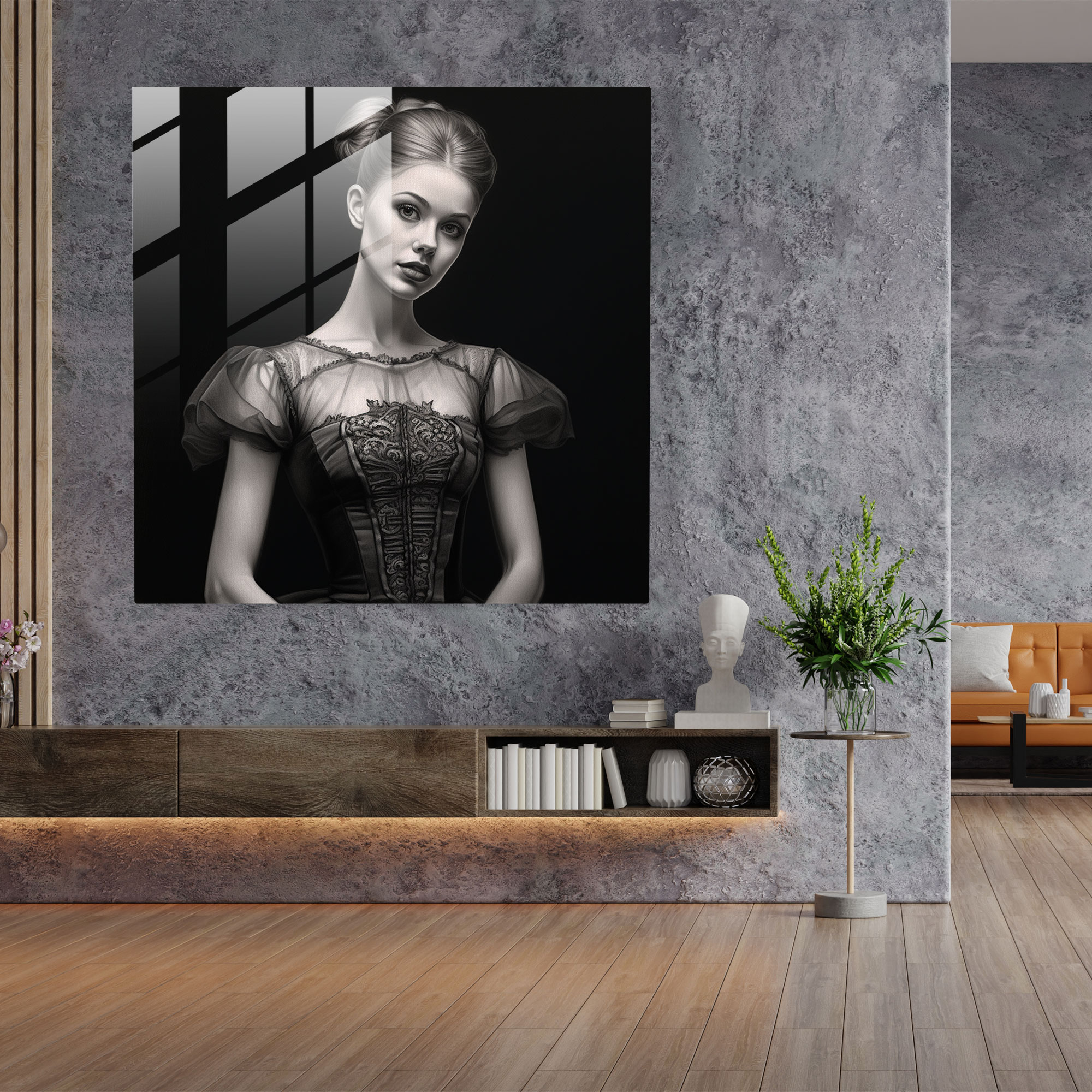 Timeless Pose Ballerina Glass Print - Ballerina, Timeless Pose, Glass Wall Art, Sophisticated