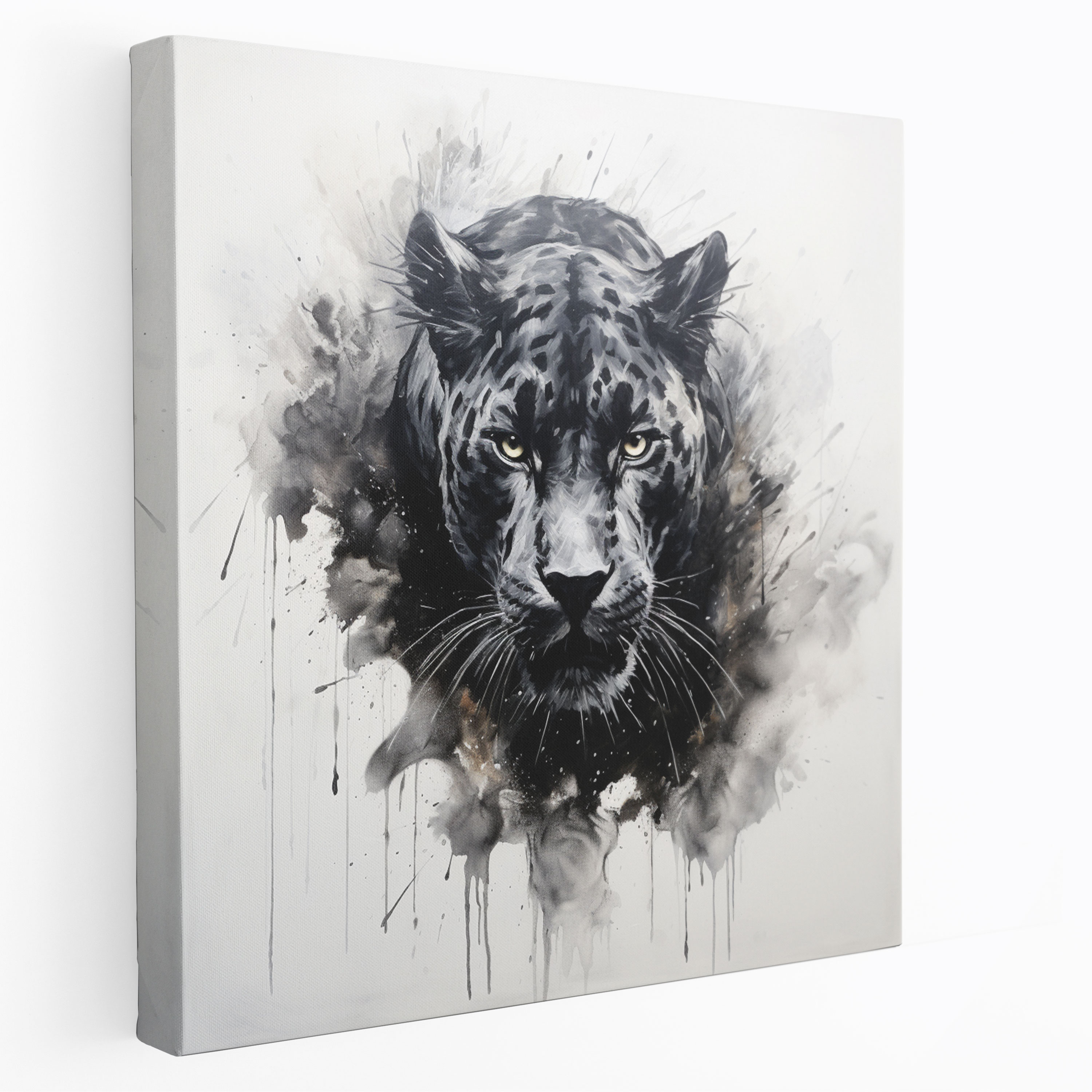 Abstract Black Panther Canvas Print - Black Panther, Canvas Wall Art, Home Decoration, Black Panther