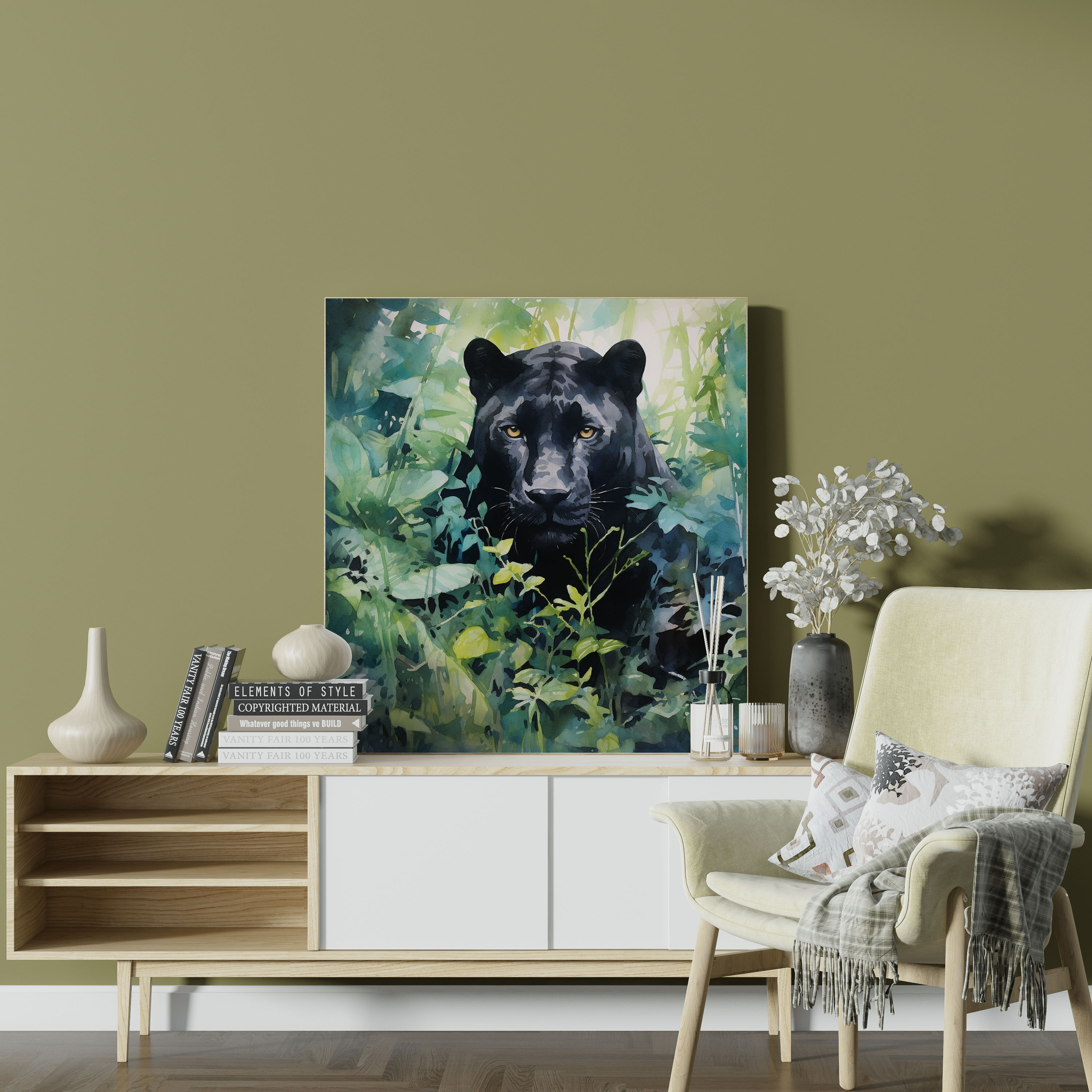 Serene Black Panther Wall Art - Black Panther, Serene Panther, Wall Art, Canvas Print