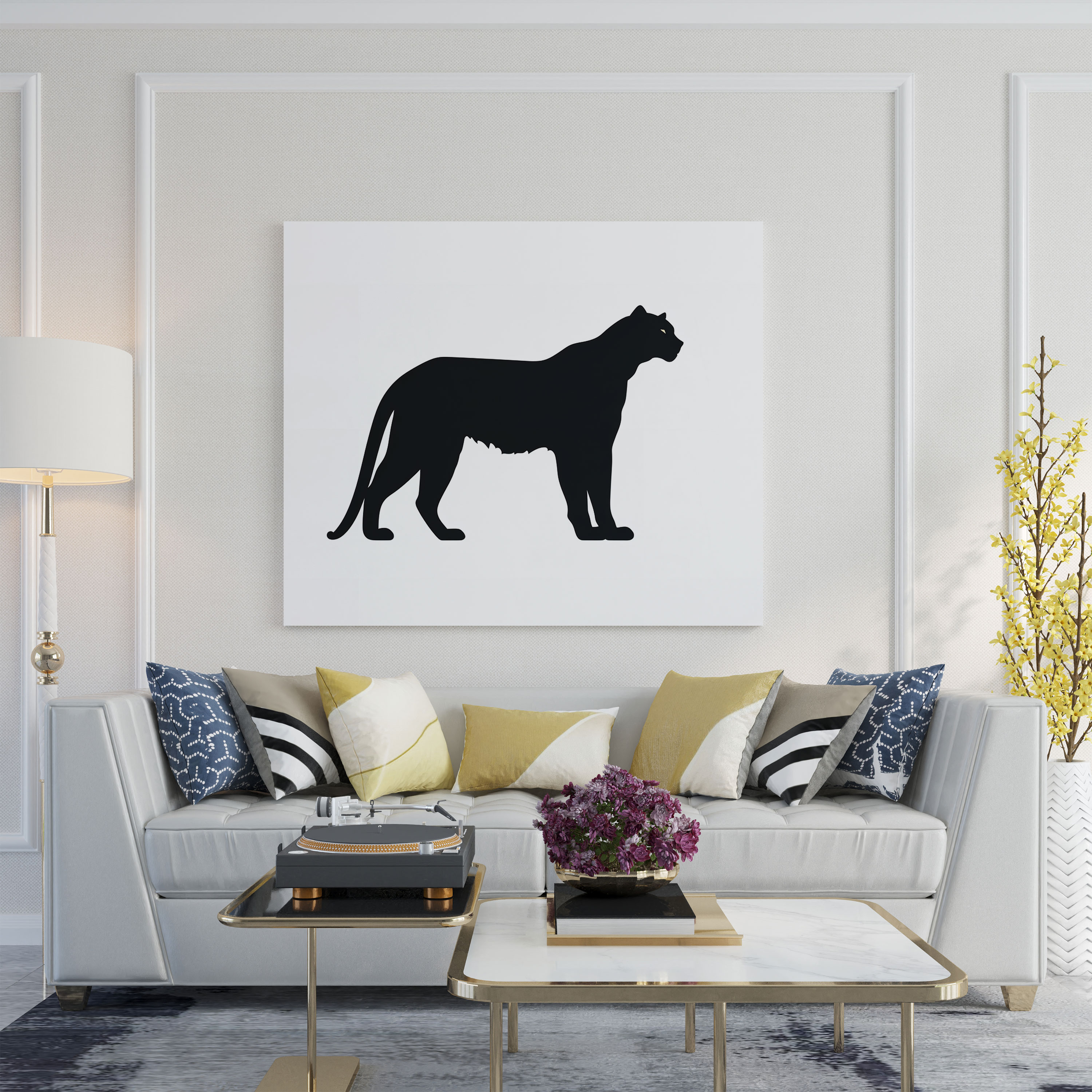 Minimalist Black Panther Wall Art - Black Panther, Minimalist Design, Canvas Print, Wall Decoration