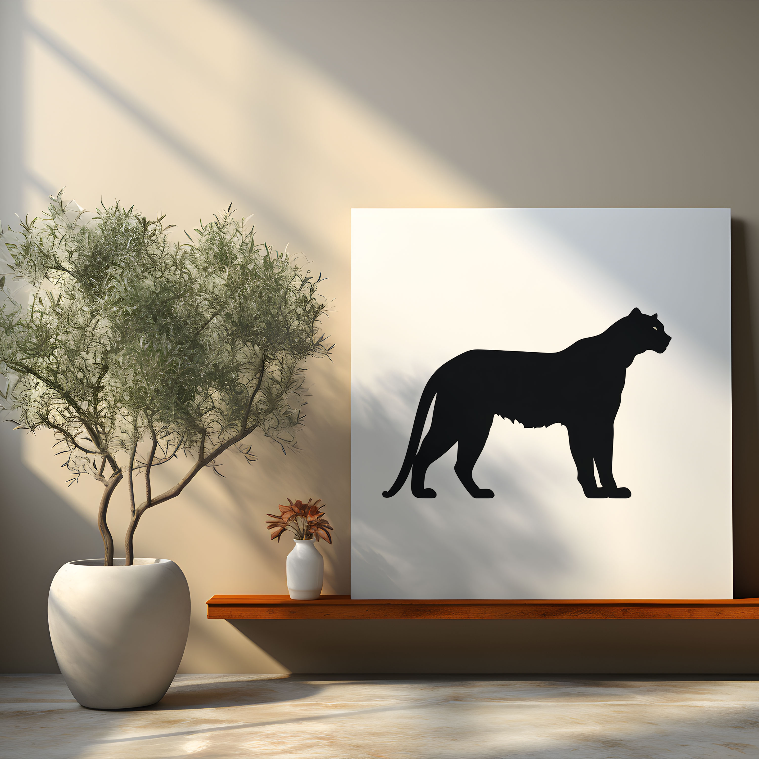 Minimalist Black Panther Wall Art - Black Panther, Minimalist Design, Canvas Print, Wall Decoration
