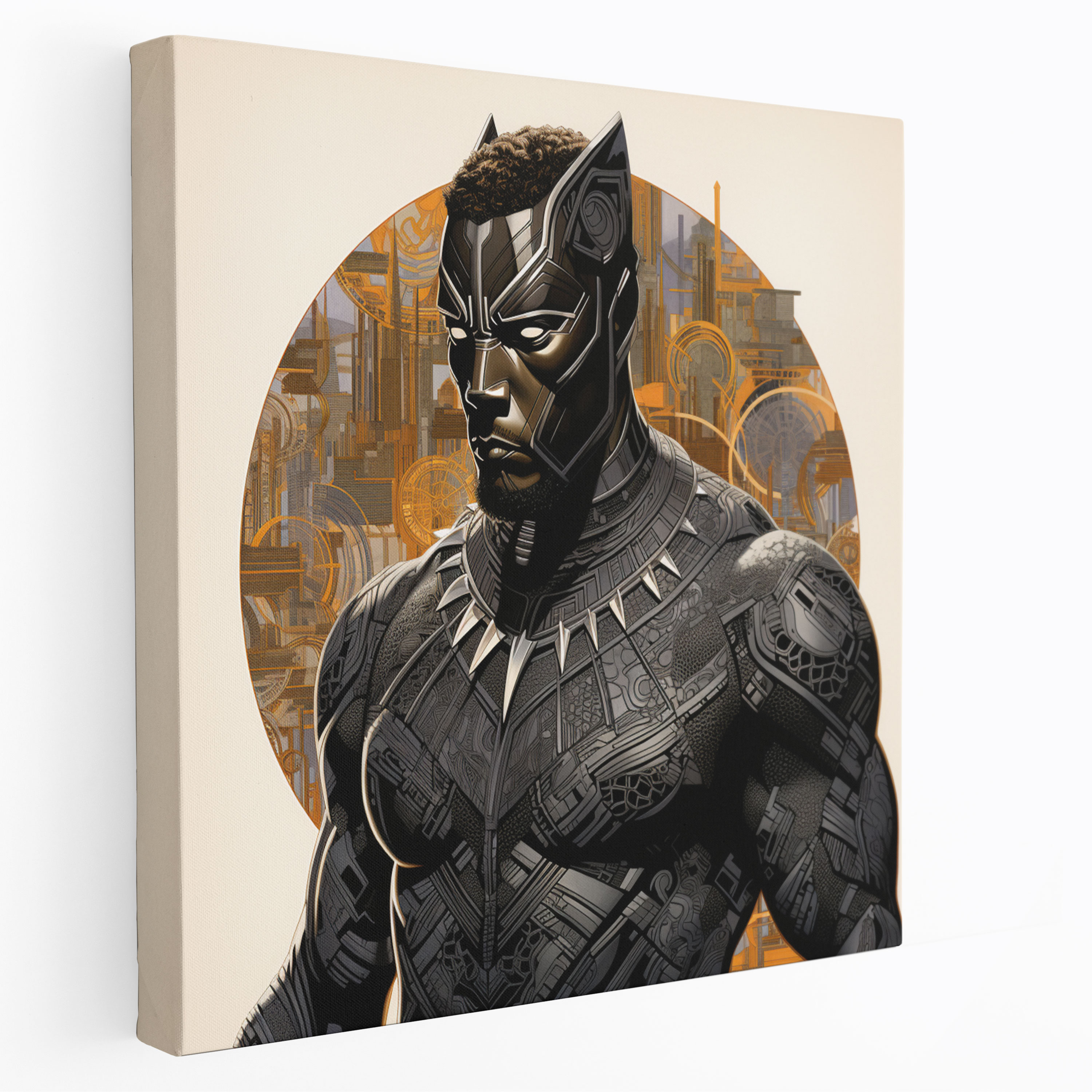 Intricate Black Panther Canvas Print - Black Panther, Canvas Print, Home Decoration, Collage Artwork