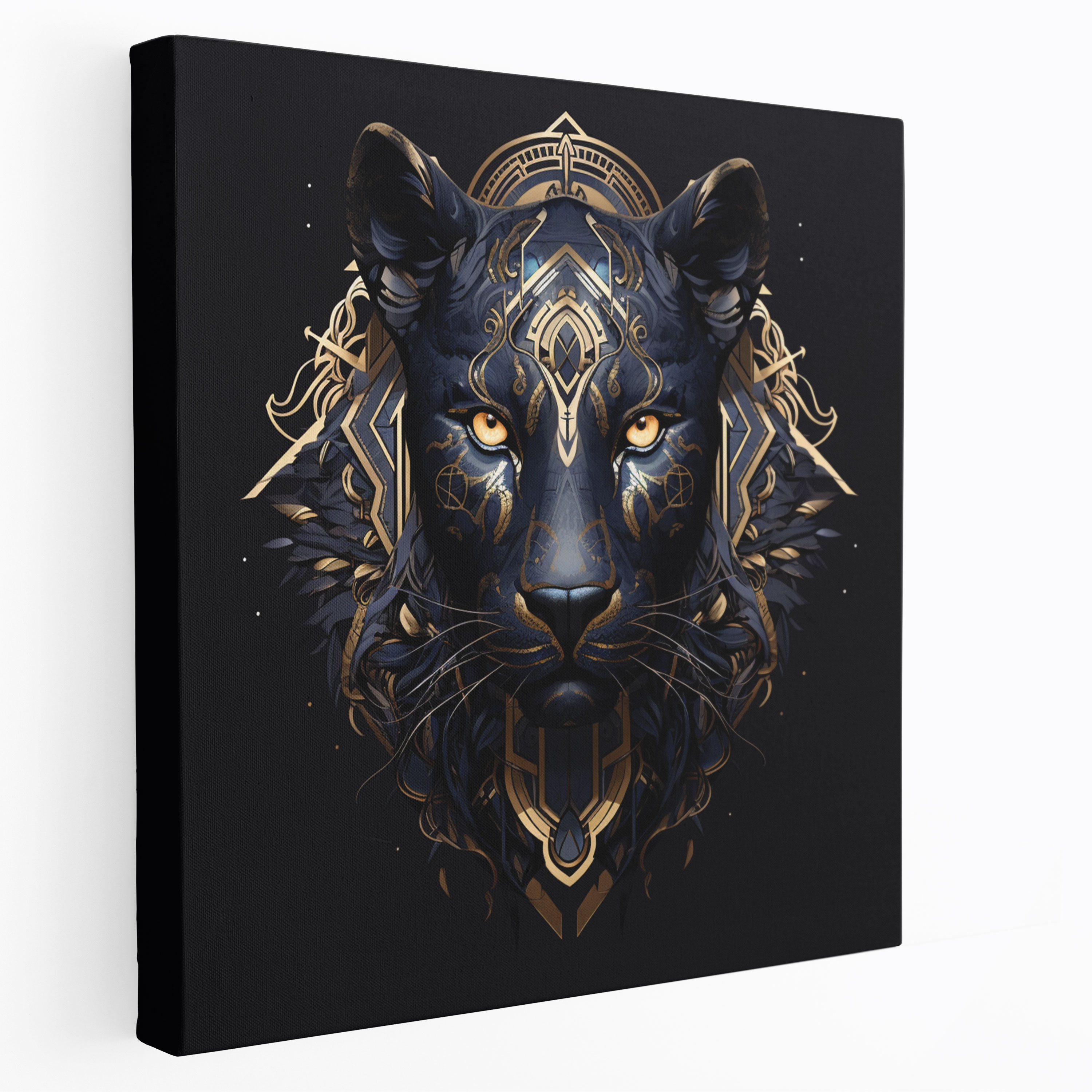 Black Panther Wall Art - Powerful Panther With Tribal Patterns - Black Panther, Powerful Panther, Canvas Wall Art, Canvas