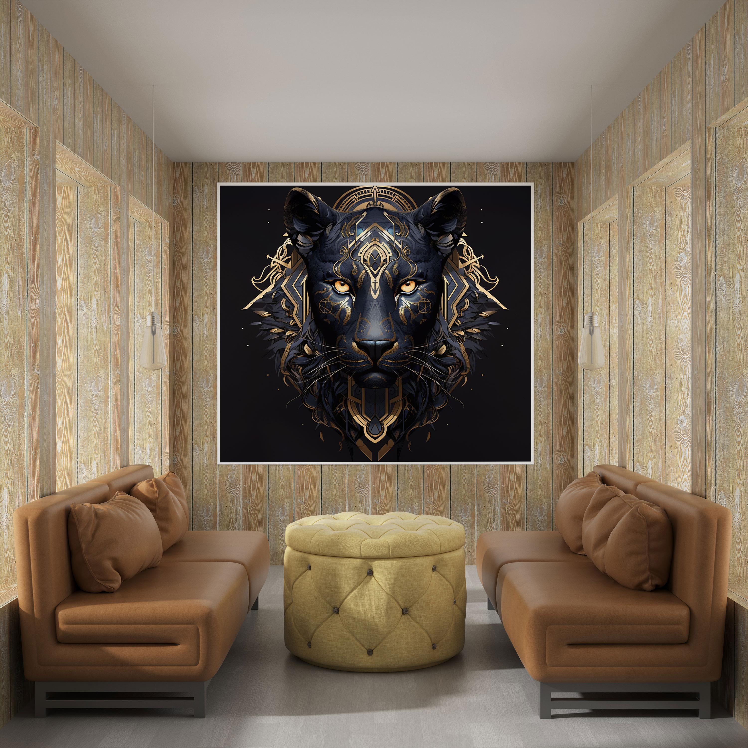 Black Panther Wall Art - Powerful Panther With Tribal Patterns - Black Panther, Powerful Panther, Canvas Wall Art, Canvas