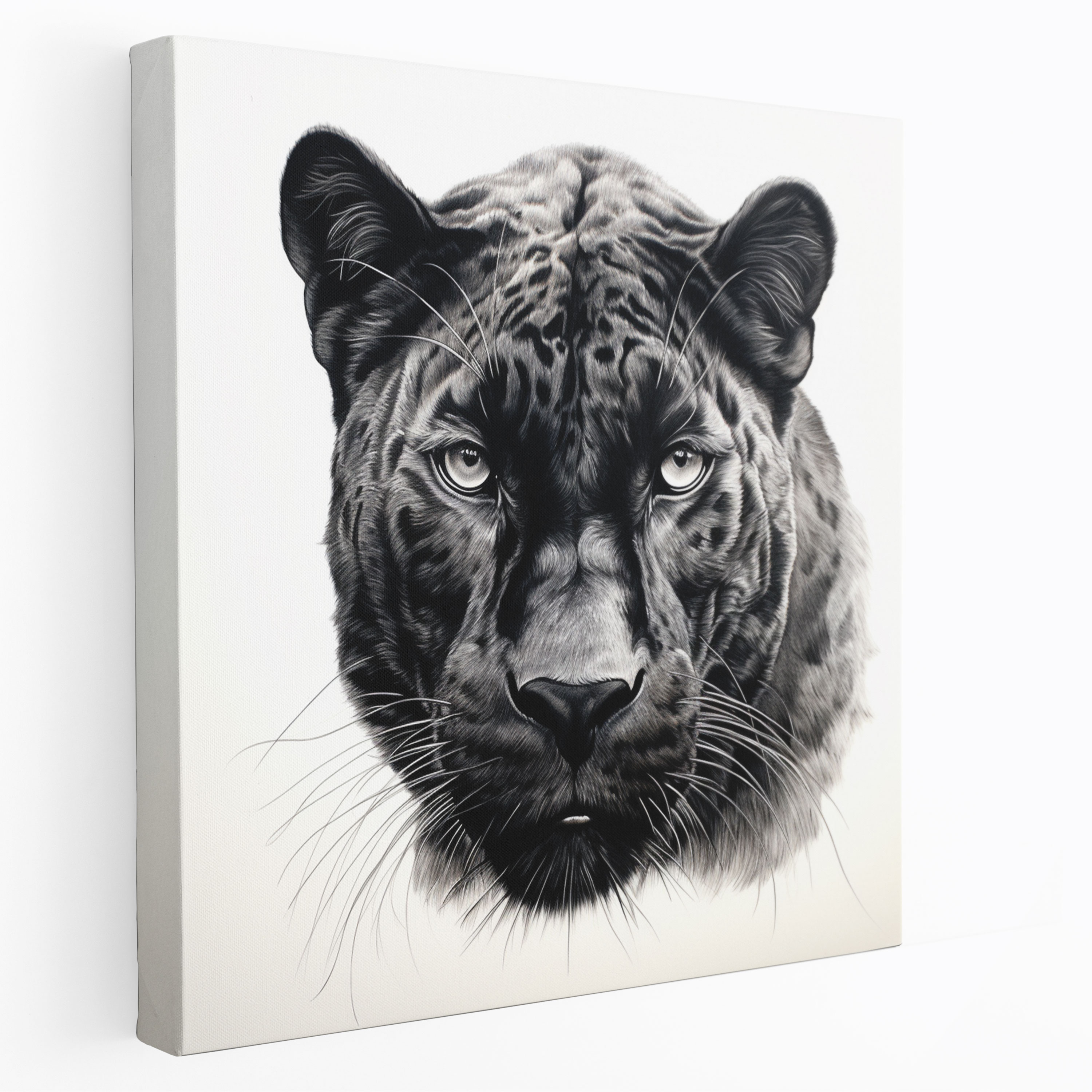Black Panther Canvas Print - Powerful Panther's Piercing Eyes - Black Panther, Wall Art, Canvas Wall Art, Piercing Eyes