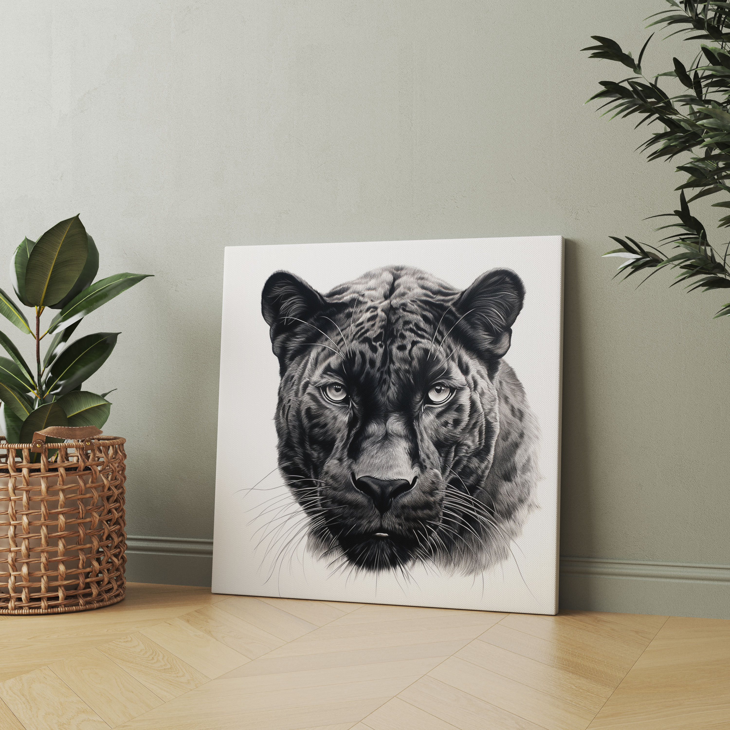 Black Panther Canvas Print - Powerful Panther's Piercing Eyes - Black Panther, Wall Art, Canvas Wall Art, Piercing Eyes