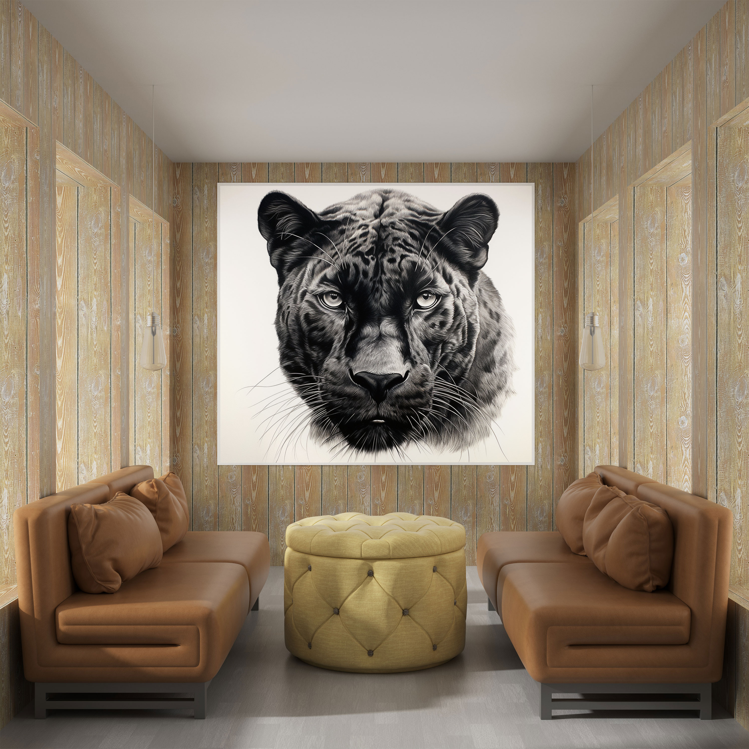 Black Panther Canvas Print - Powerful Panther's Piercing Eyes - Black Panther, Wall Art, Canvas Wall Art, Piercing Eyes