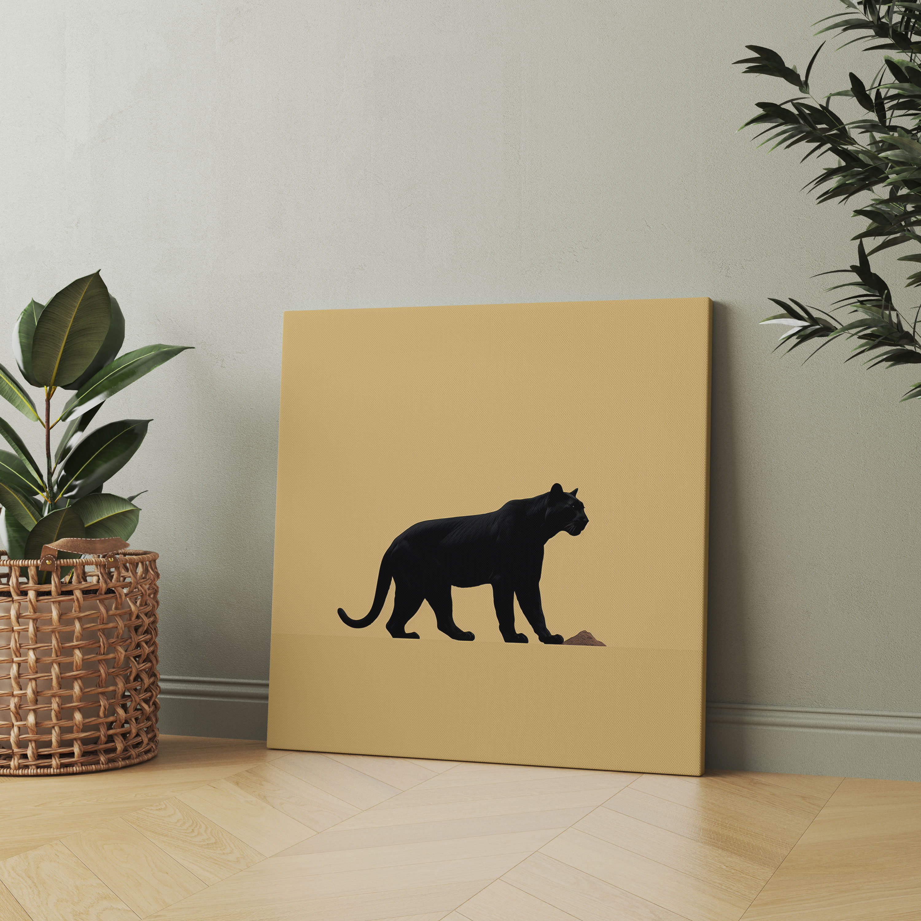 Black Panther Canvas Wall Art - Black Panther, Home Decoration, Canvas, Minimalist