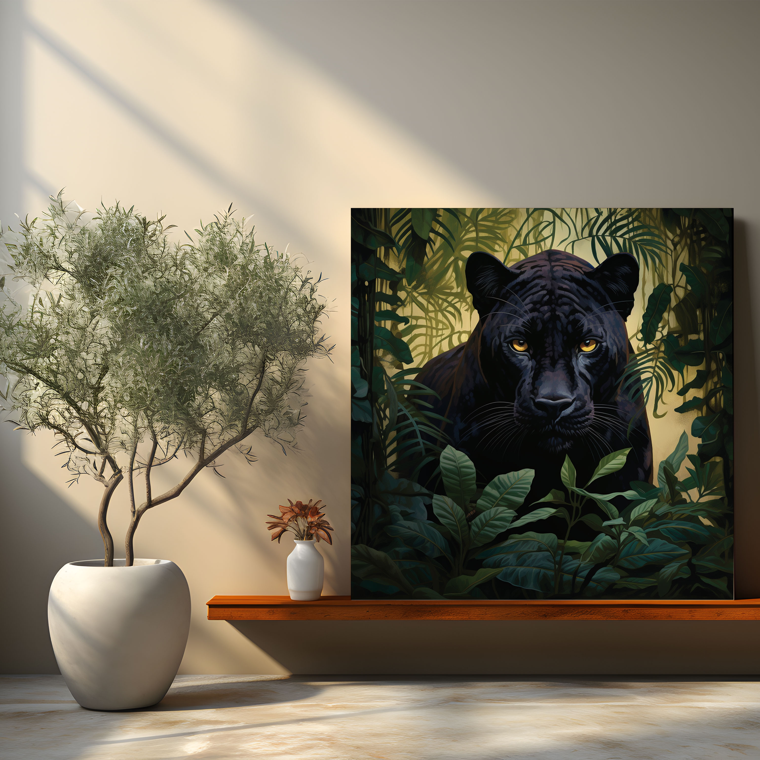 Jungle Black Panther Canvas Print - Black Panther, Canvas, Black Panther, Wall Art