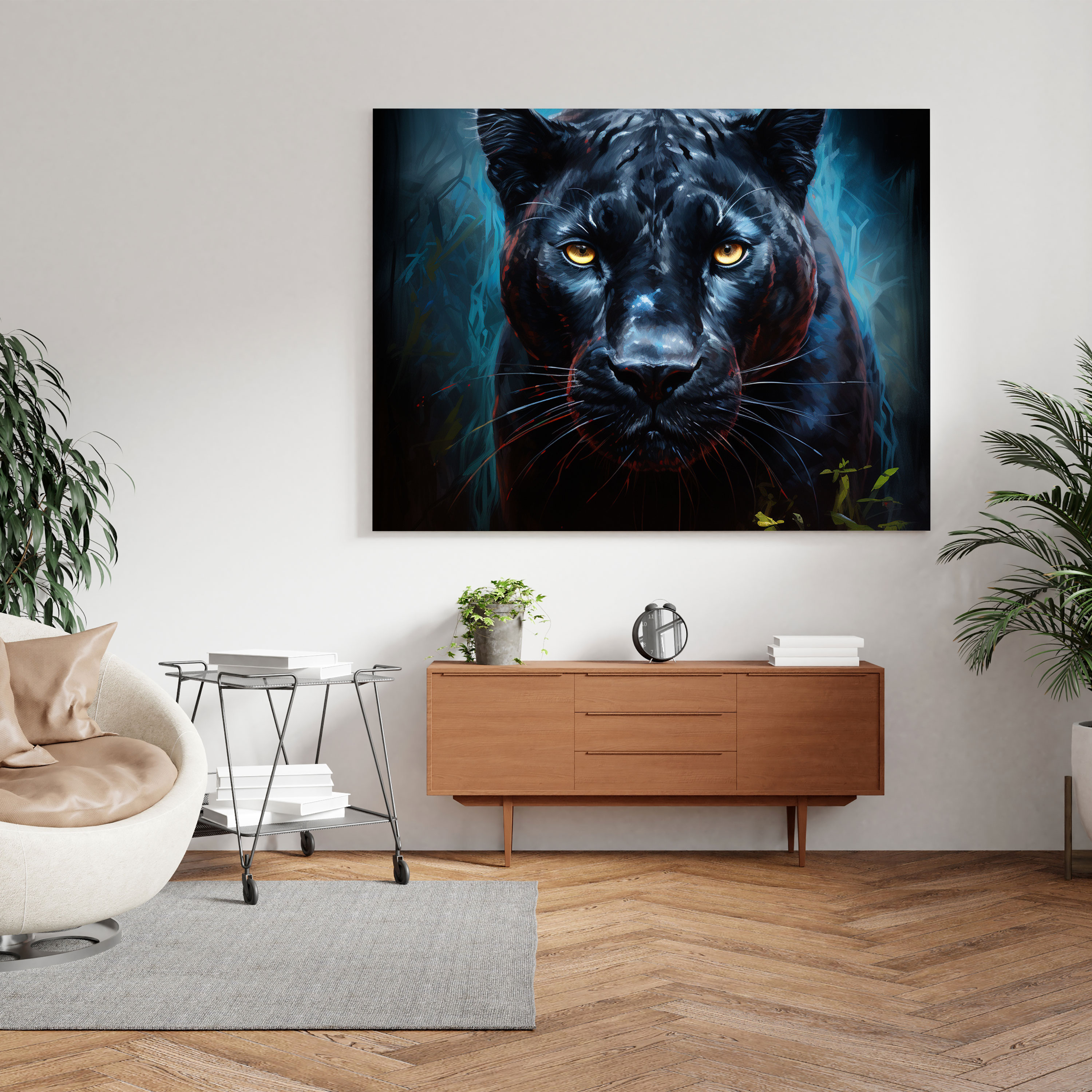 Mysterious Black Panther Canvas Print - Black Panther, Canvas Wall Art, Mysterious, Canvas Print