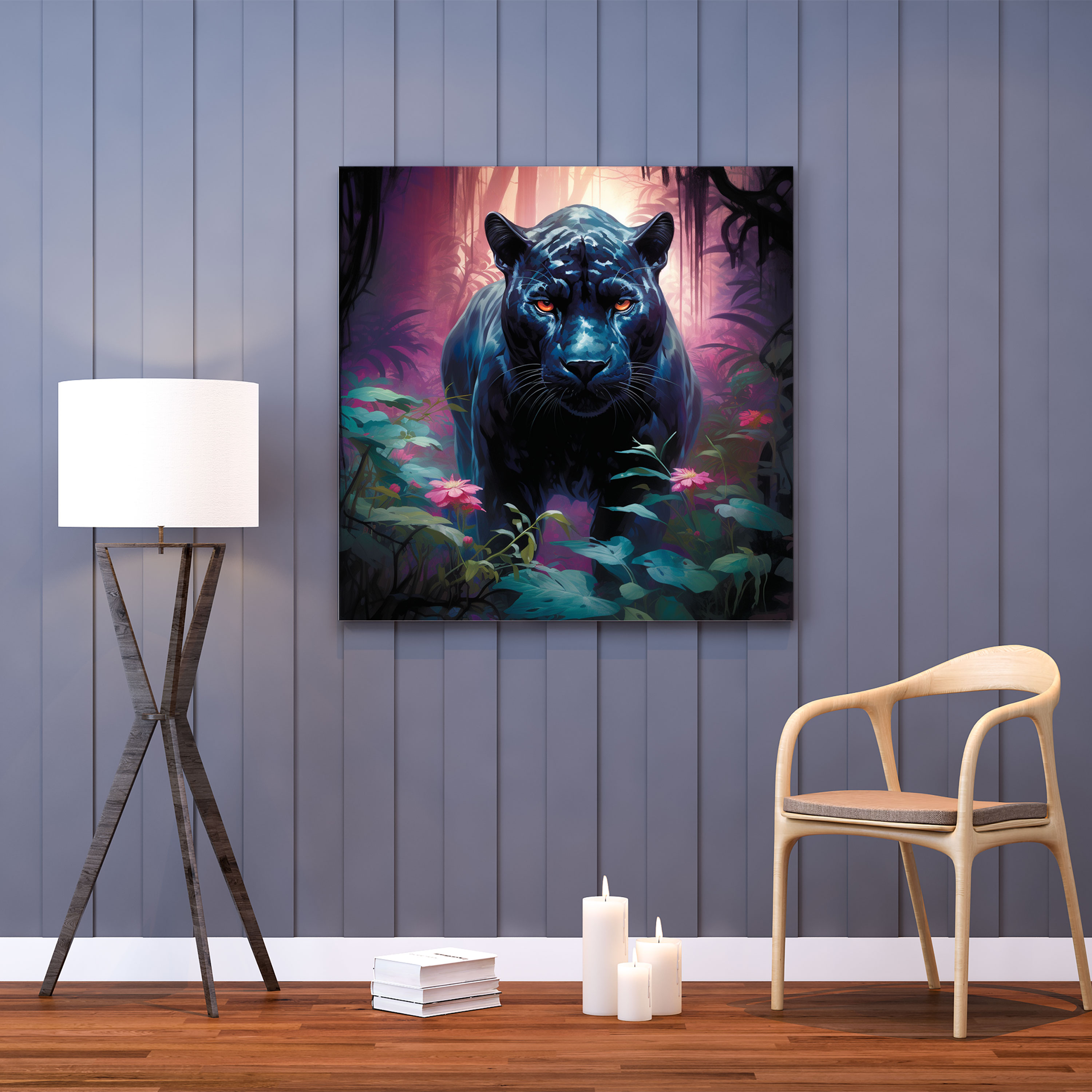 Mystic Forest Black Panther Canvas Print - Black Panther, Canvas Print, Enchanting, Canvas Wall Art