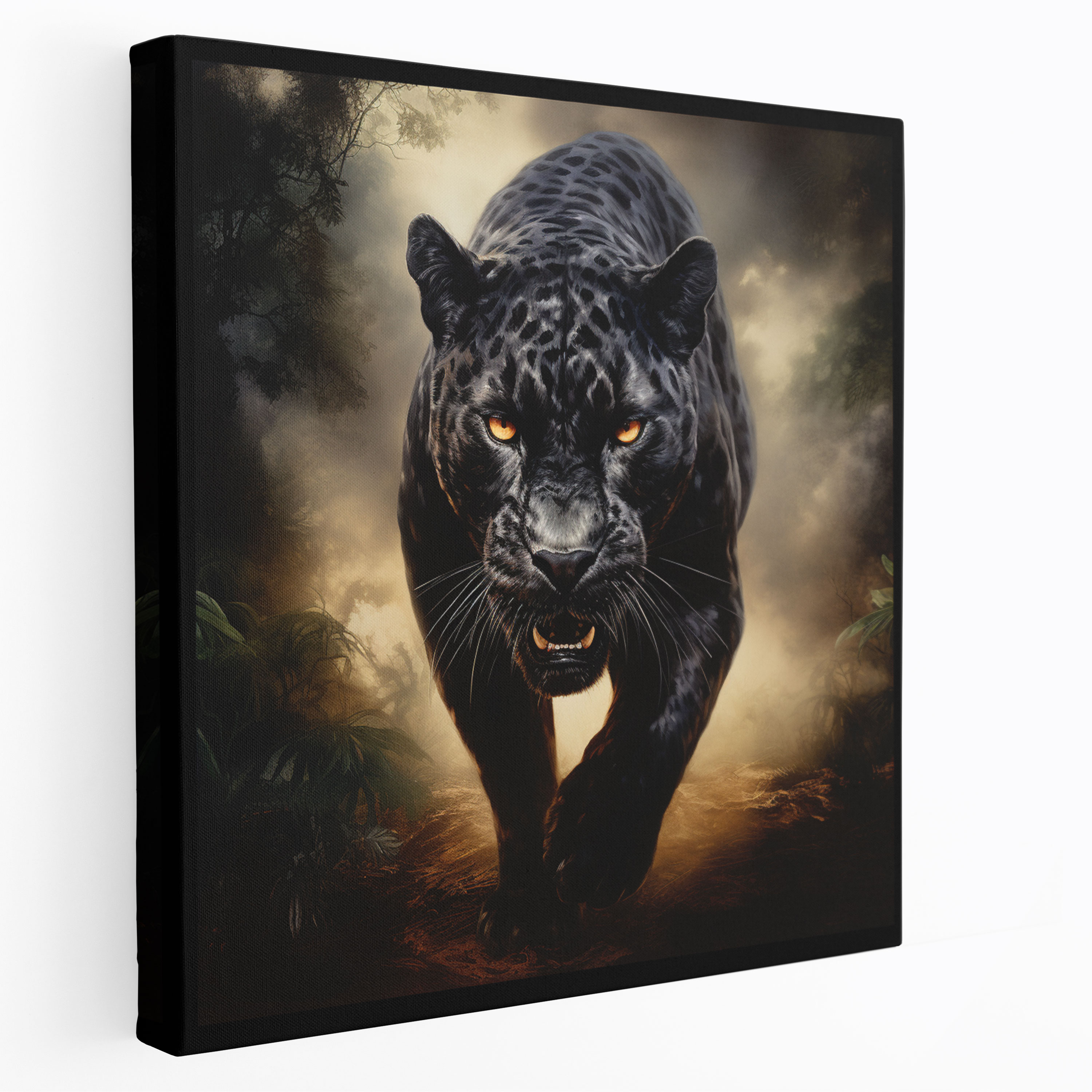 Nighttime Black Panther Canvas Print - Black Panther, Black Panther, Striking, Canvas Print