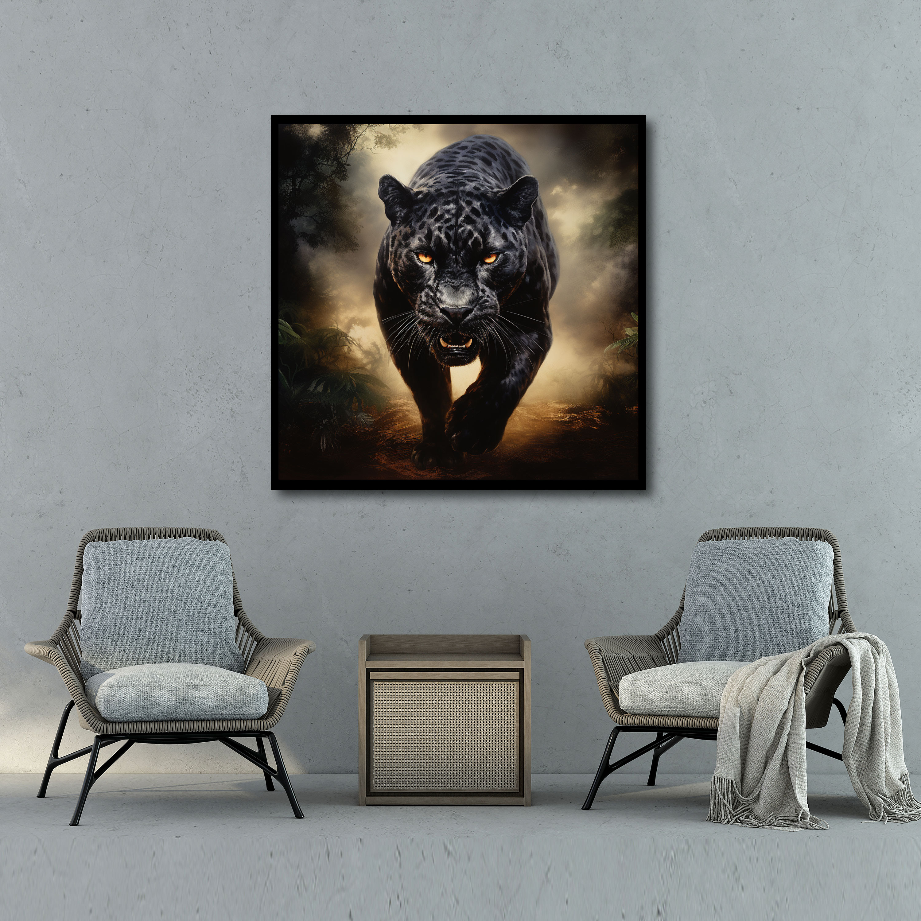 Nighttime Black Panther Canvas Print - Black Panther, Black Panther, Striking, Canvas Print