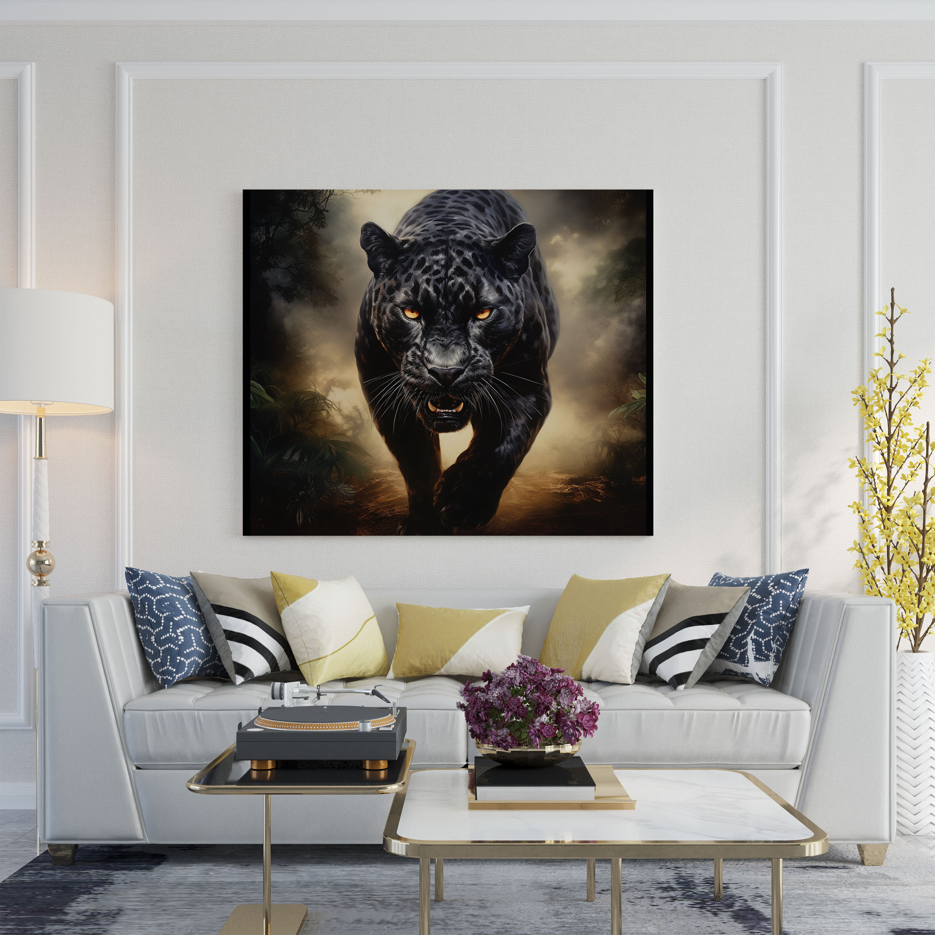 Nighttime Black Panther Canvas Print - Black Panther, Black Panther, Striking, Canvas Print