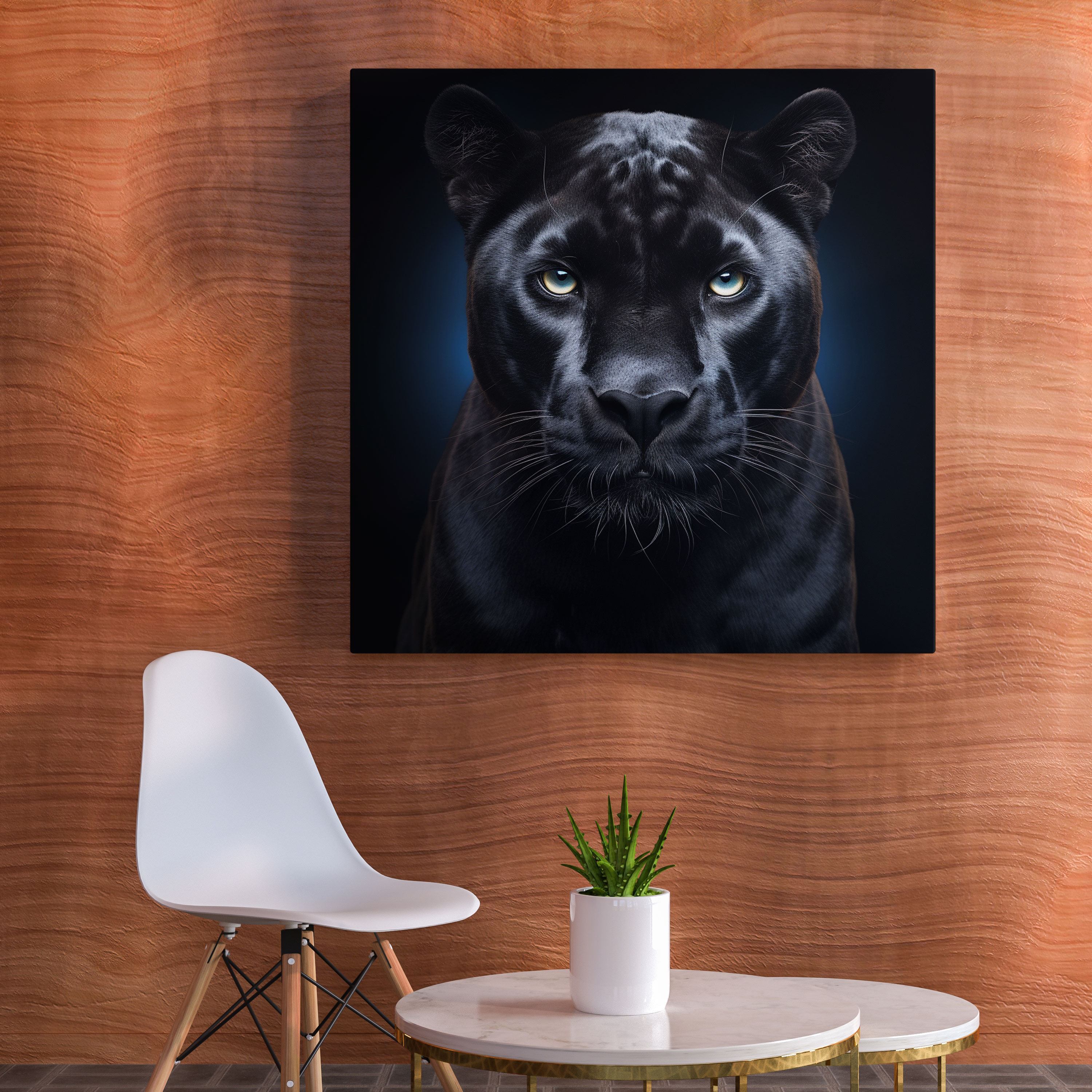 Close-Up Black Panther Canvas Print - Black Panther, Portrait, Wall Decoration, Canvas Print