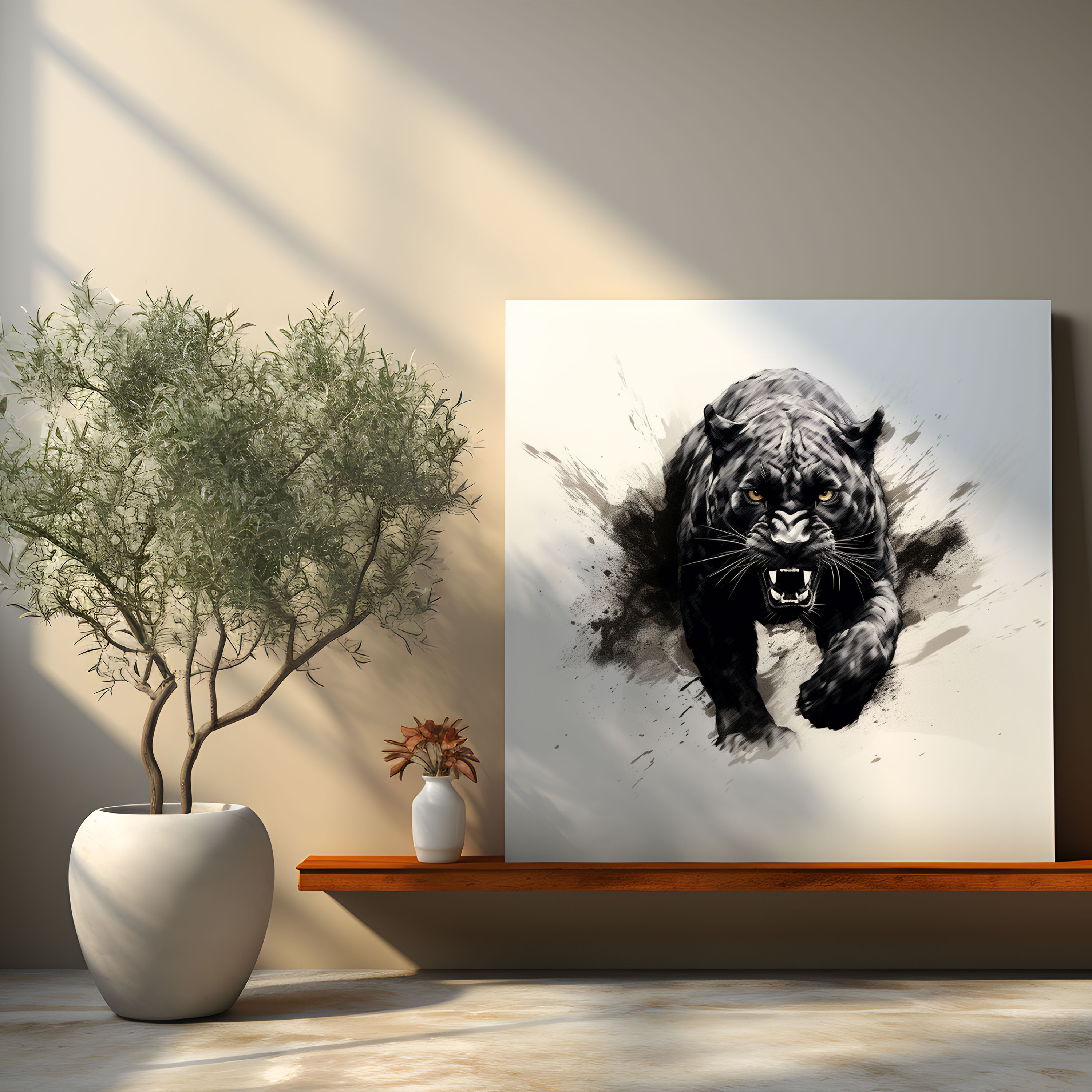Black Panther Wall Art - Minimalist Black And White Sketch - Black Panther, Black Panther, Wall Art, Sketch