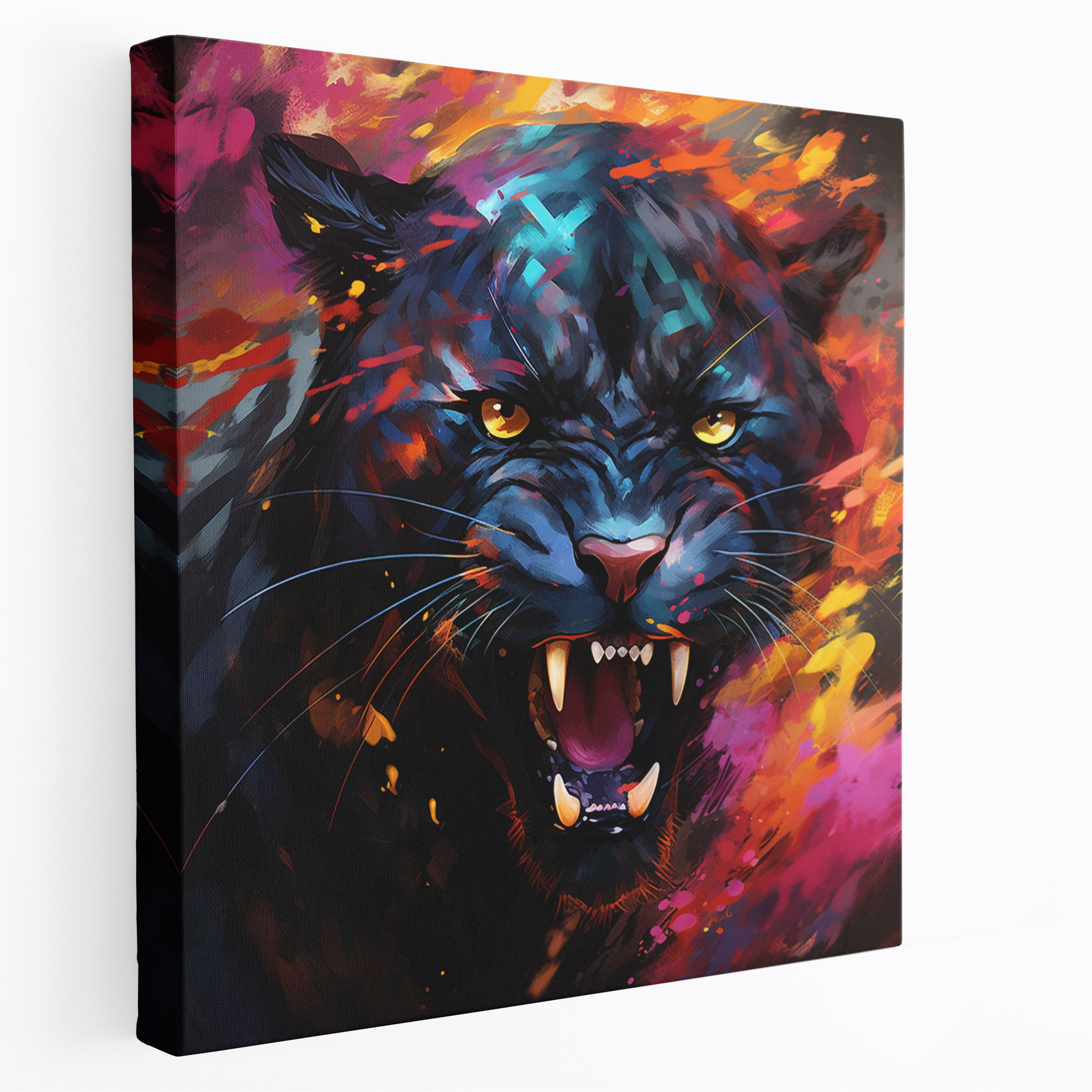 Black Panther Canvas Print - Abstract Digital Art Wall Decoration - Black Panther, Canvas Print, Home Decoration, Wall Art