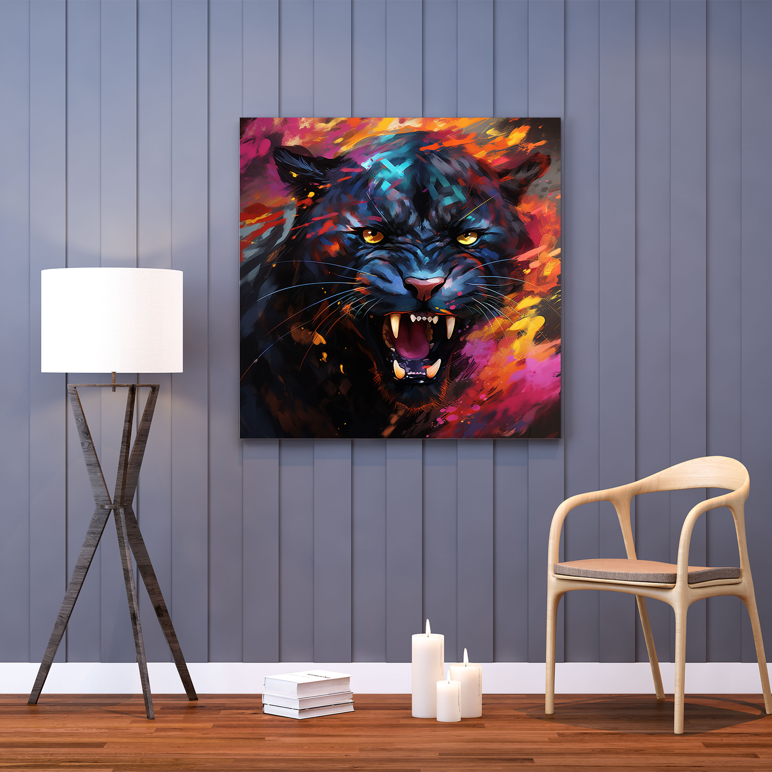 Black Panther Canvas Print - Abstract Digital Art Wall Decoration - Black Panther, Canvas Print, Home Decoration, Wall Art