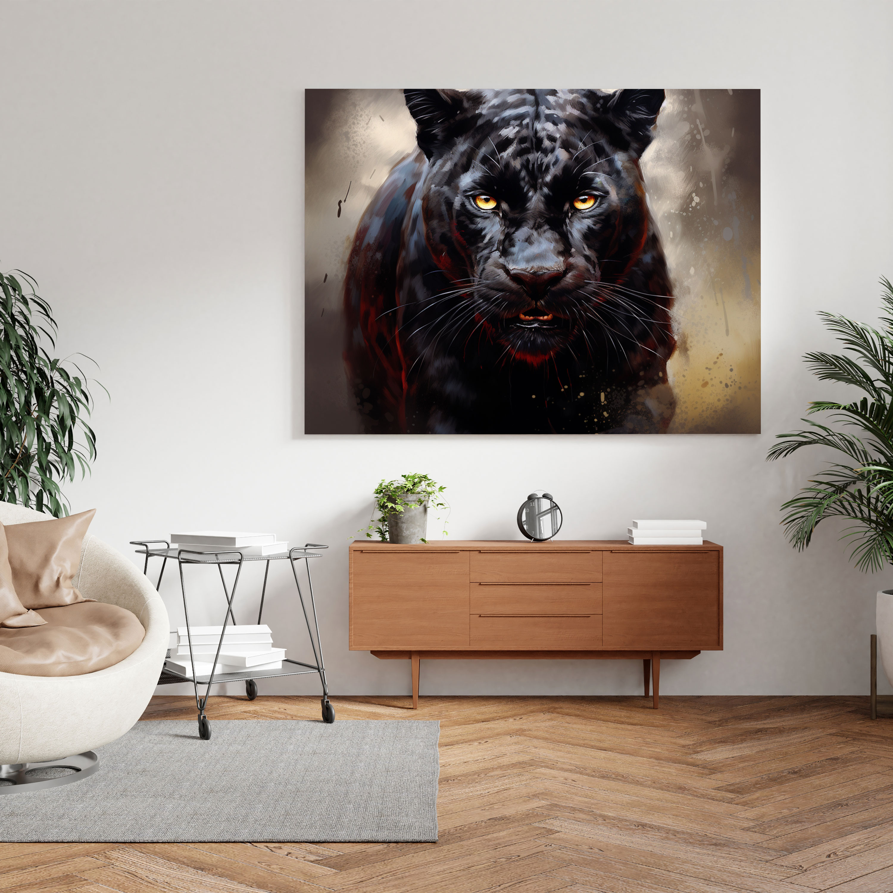 Black Panther Wall Art - Digital Portrait Painting Canvas Print - Black Panther, Canvas Wall Art, Canvas Print, Confidence